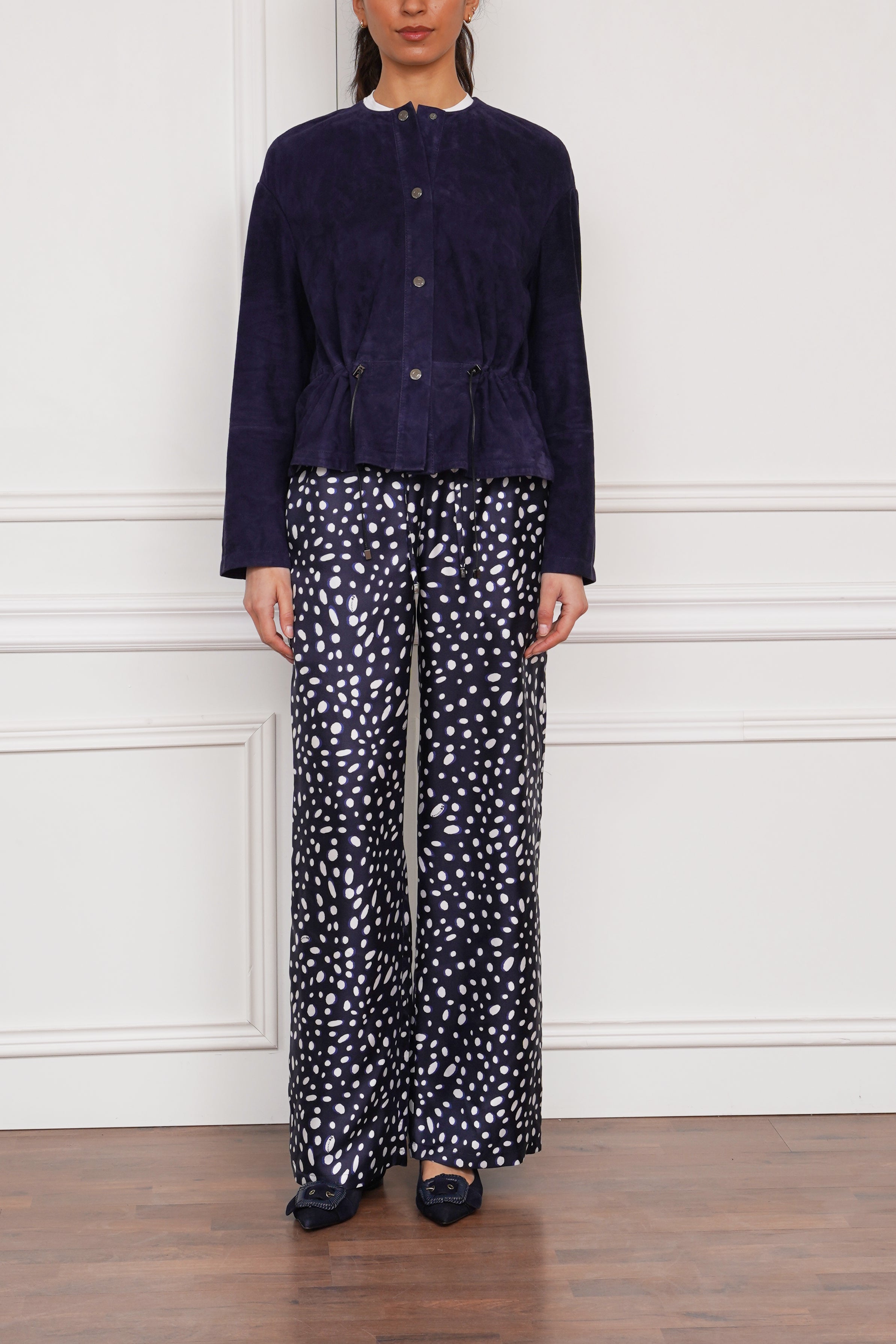 Wildlederjacke in marine