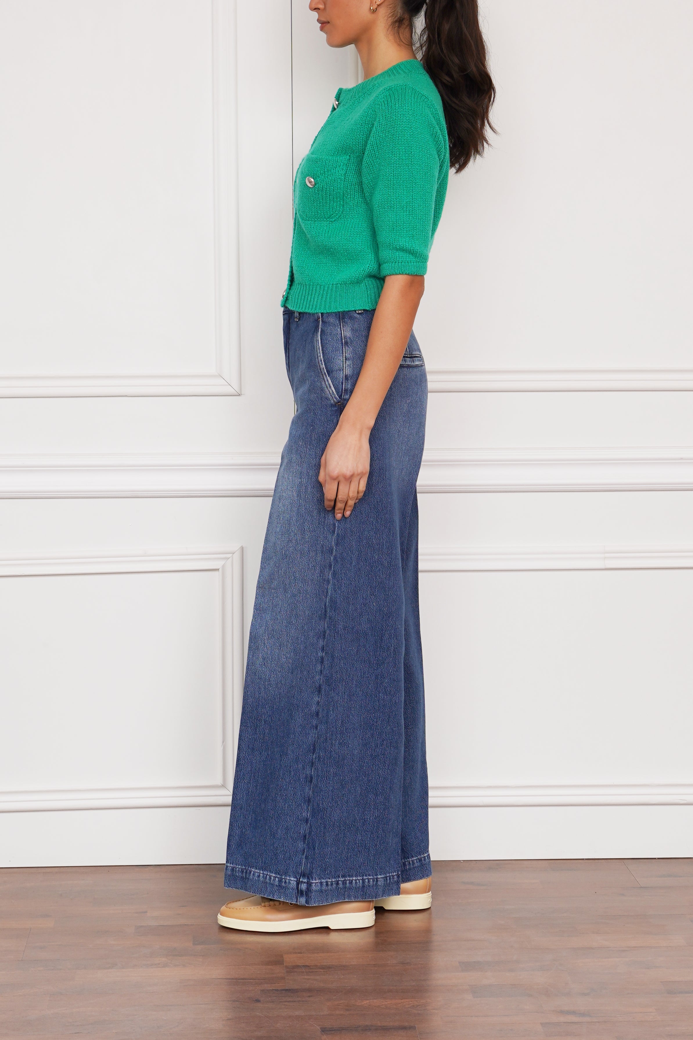 Kurzarmpullover in grün