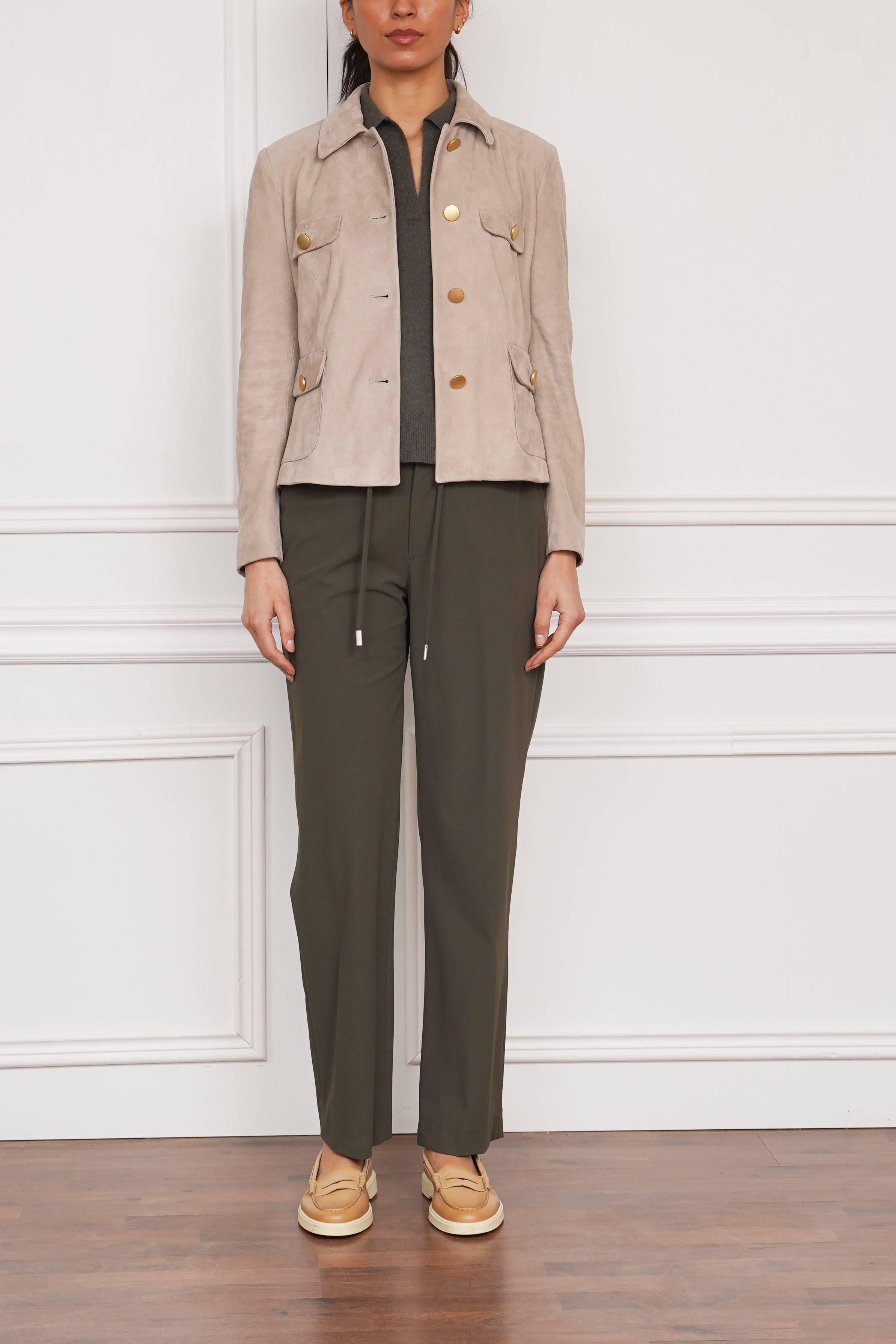 Wildlederblazer in beige