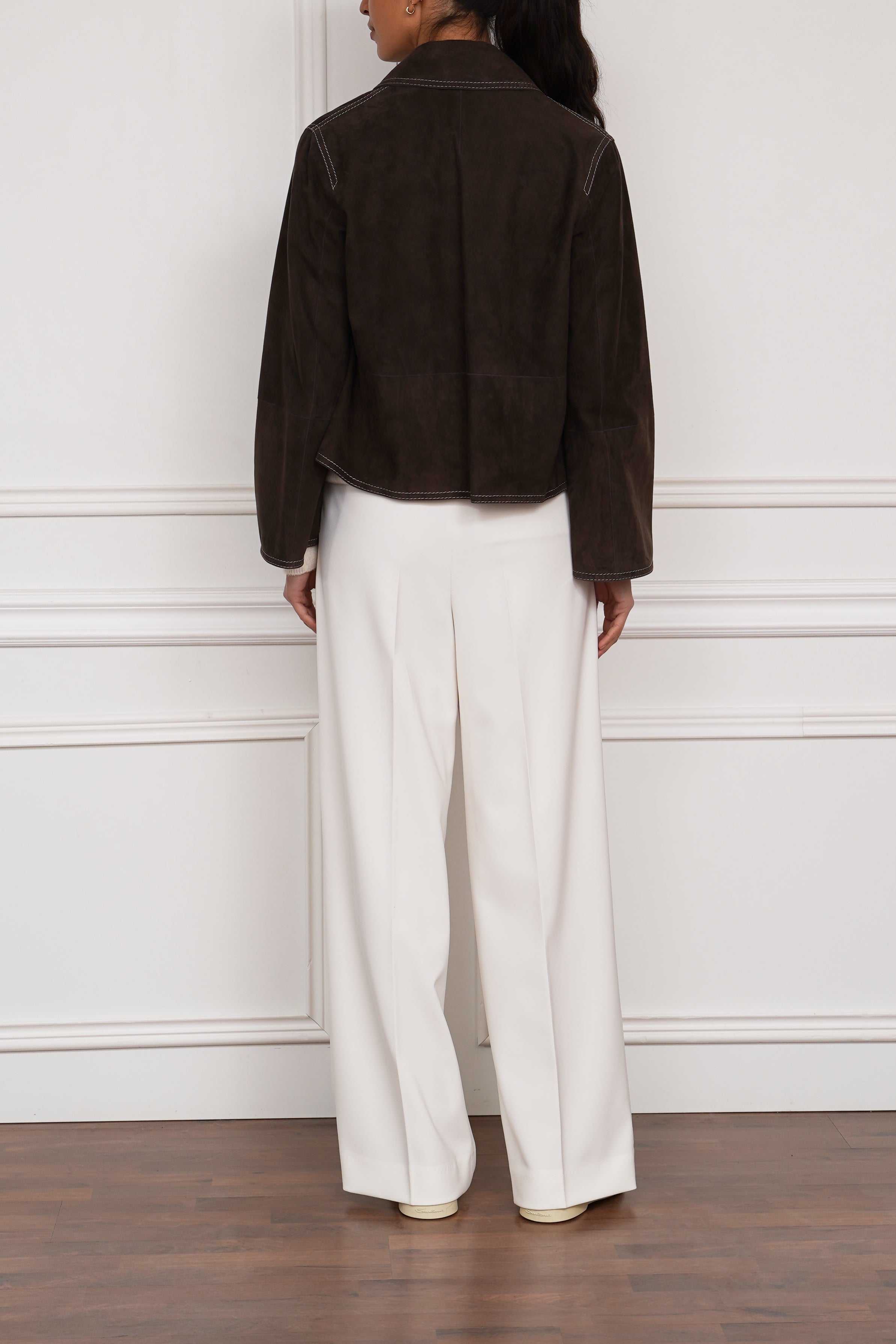 Wildlederjacke in dunkelbraun