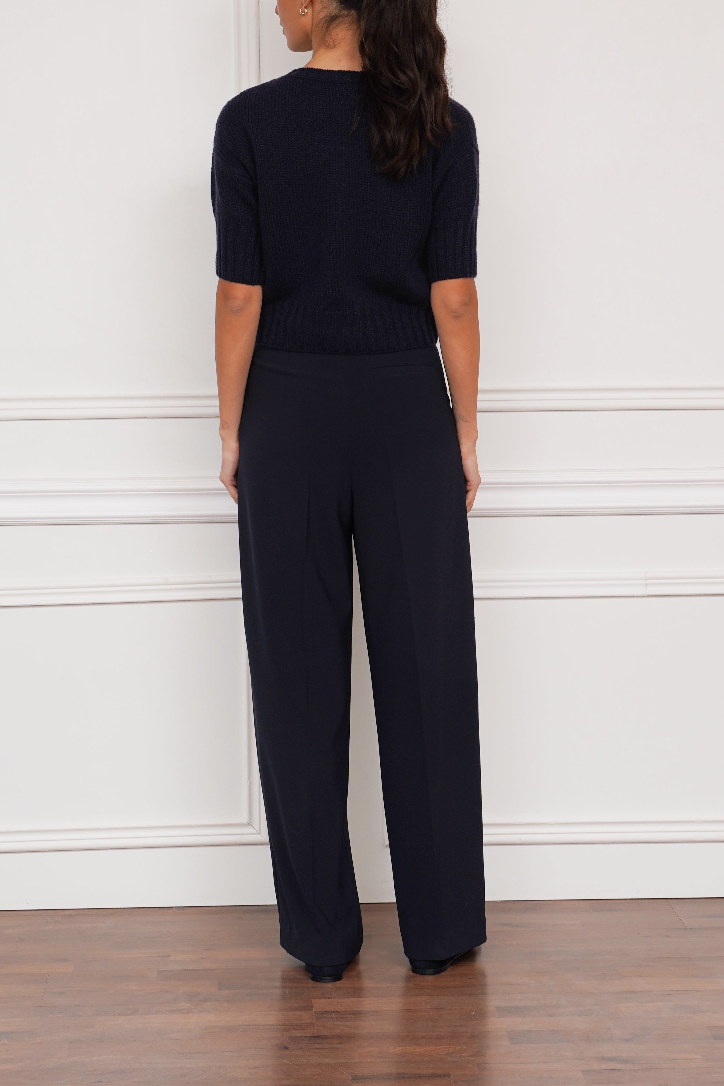 Kurzarmpullover in marine