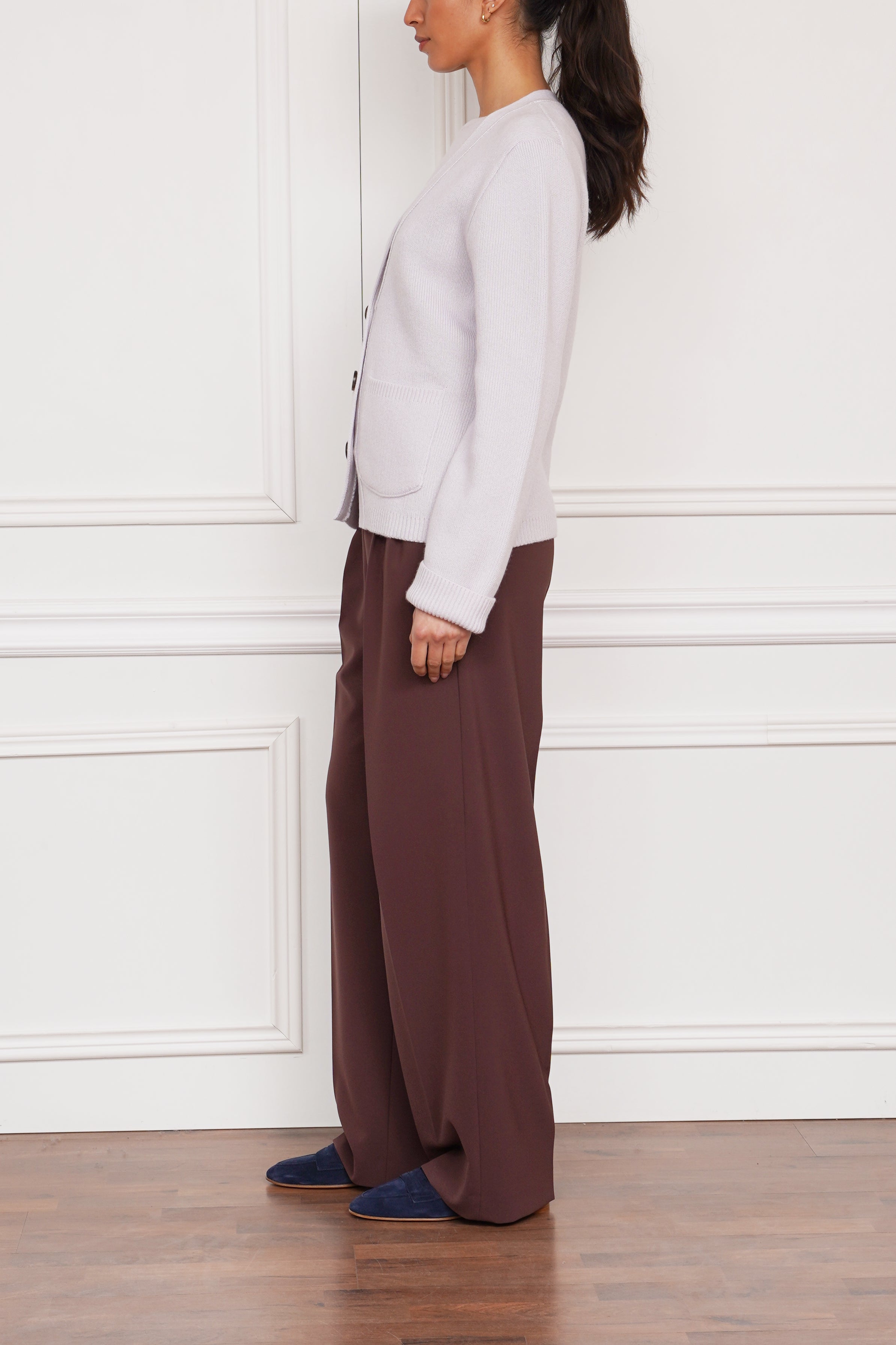 Kaschmirstrickjacke in flieder