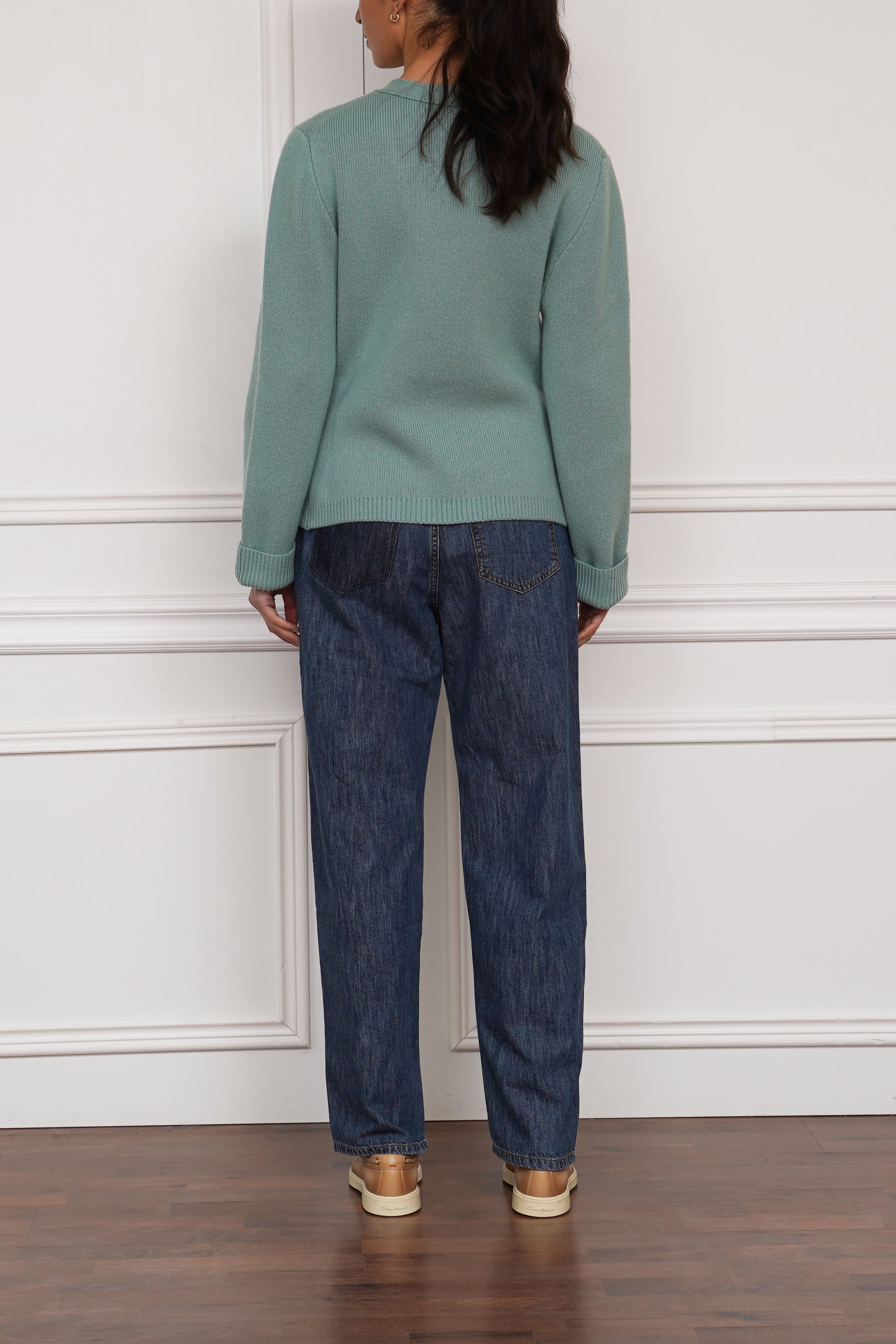 Kaschmirstrickjacke in grün