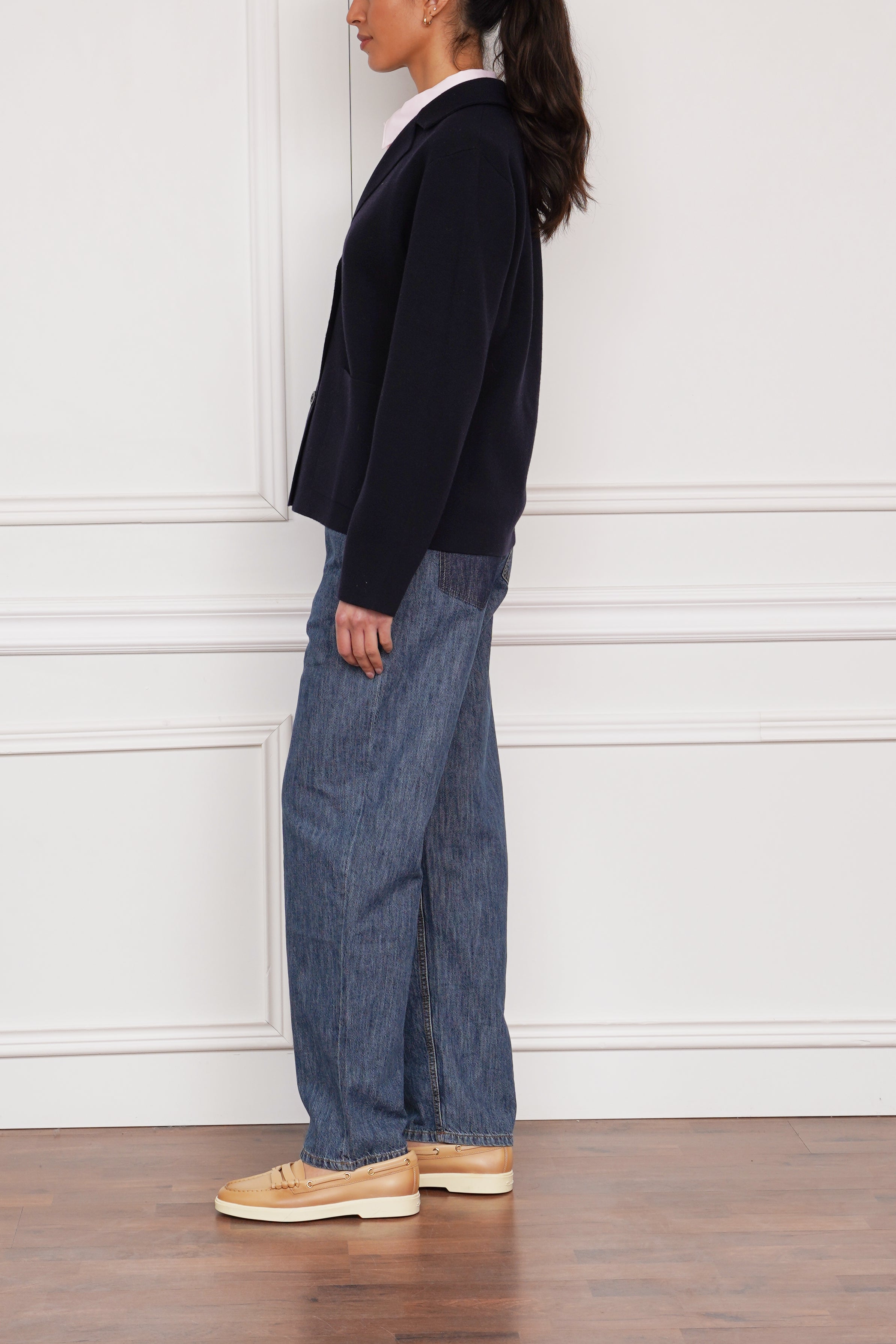 Strickjacke in marine