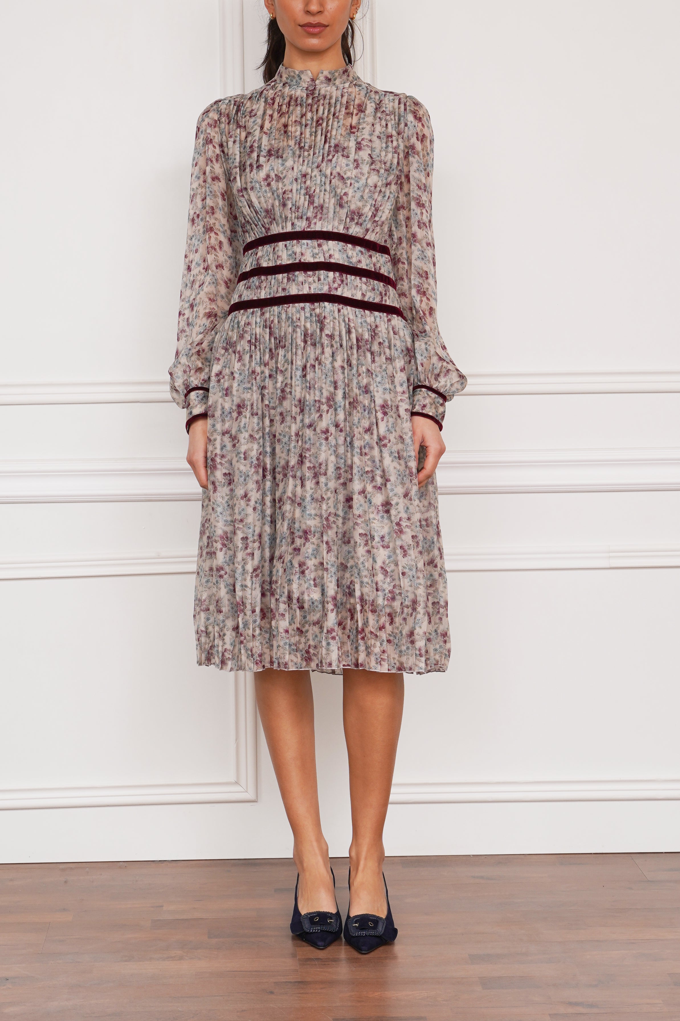 Gemustertes Midikleid in multi