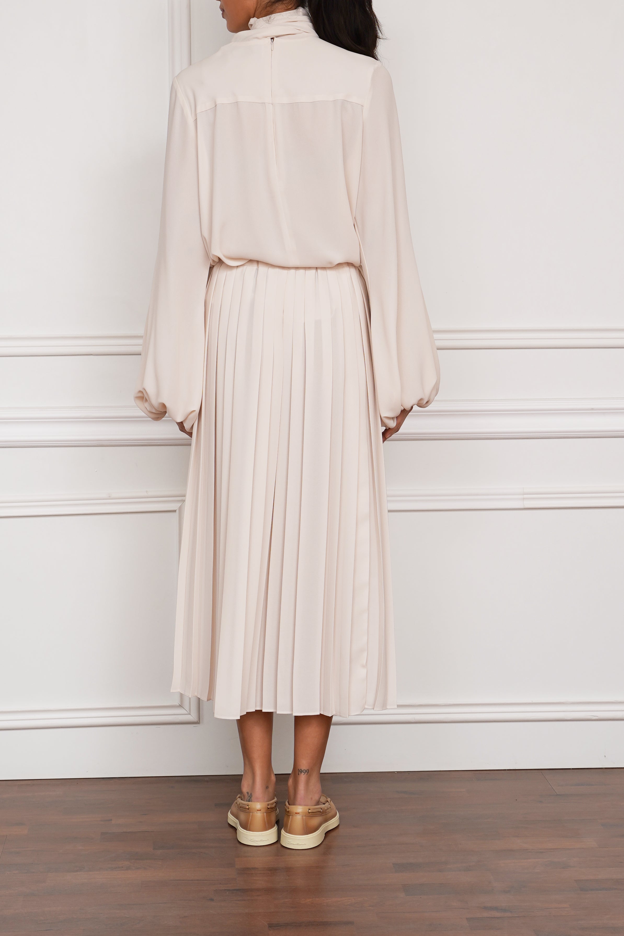 Plisseerock in creme