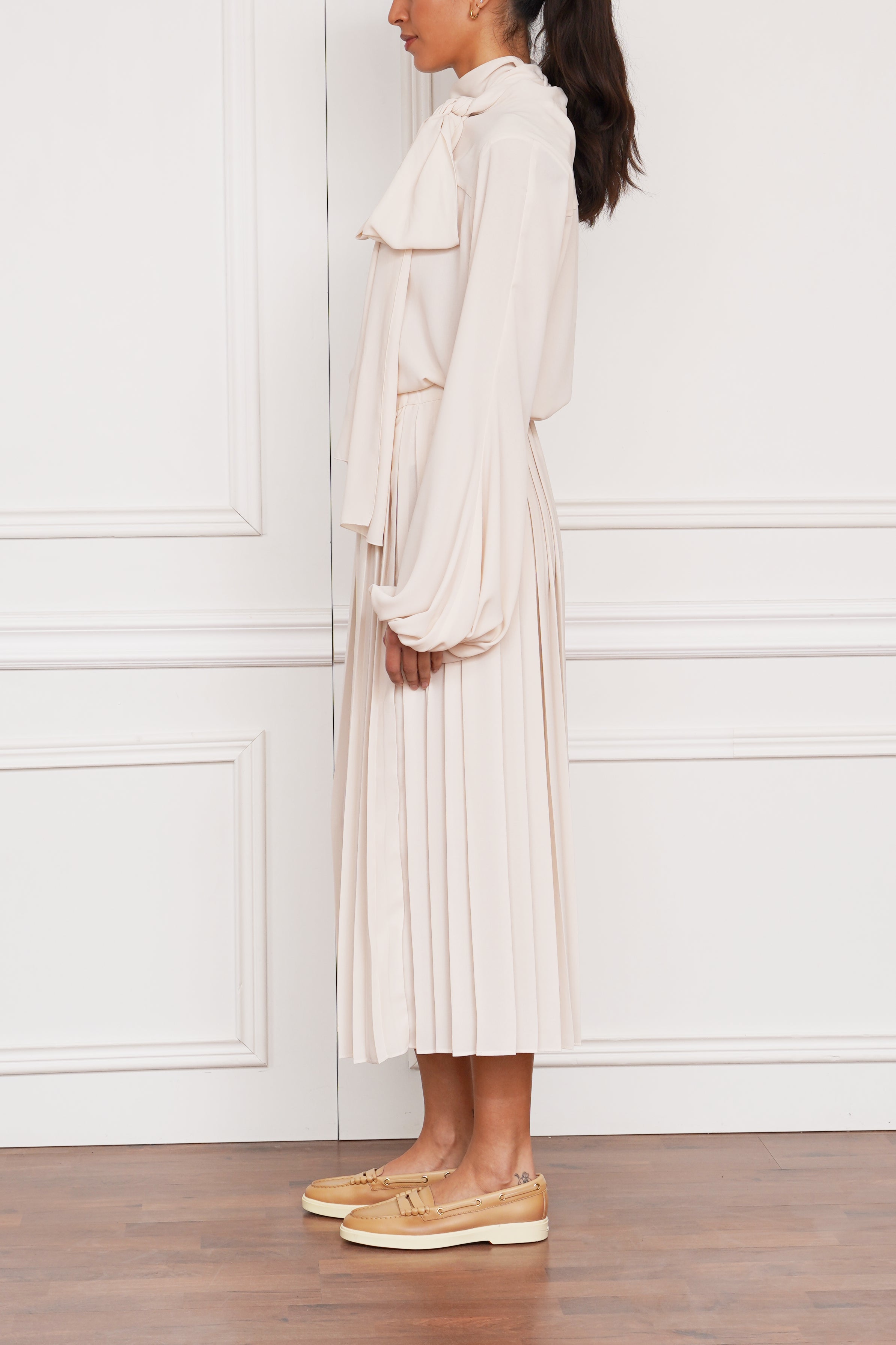 Plisseerock in creme