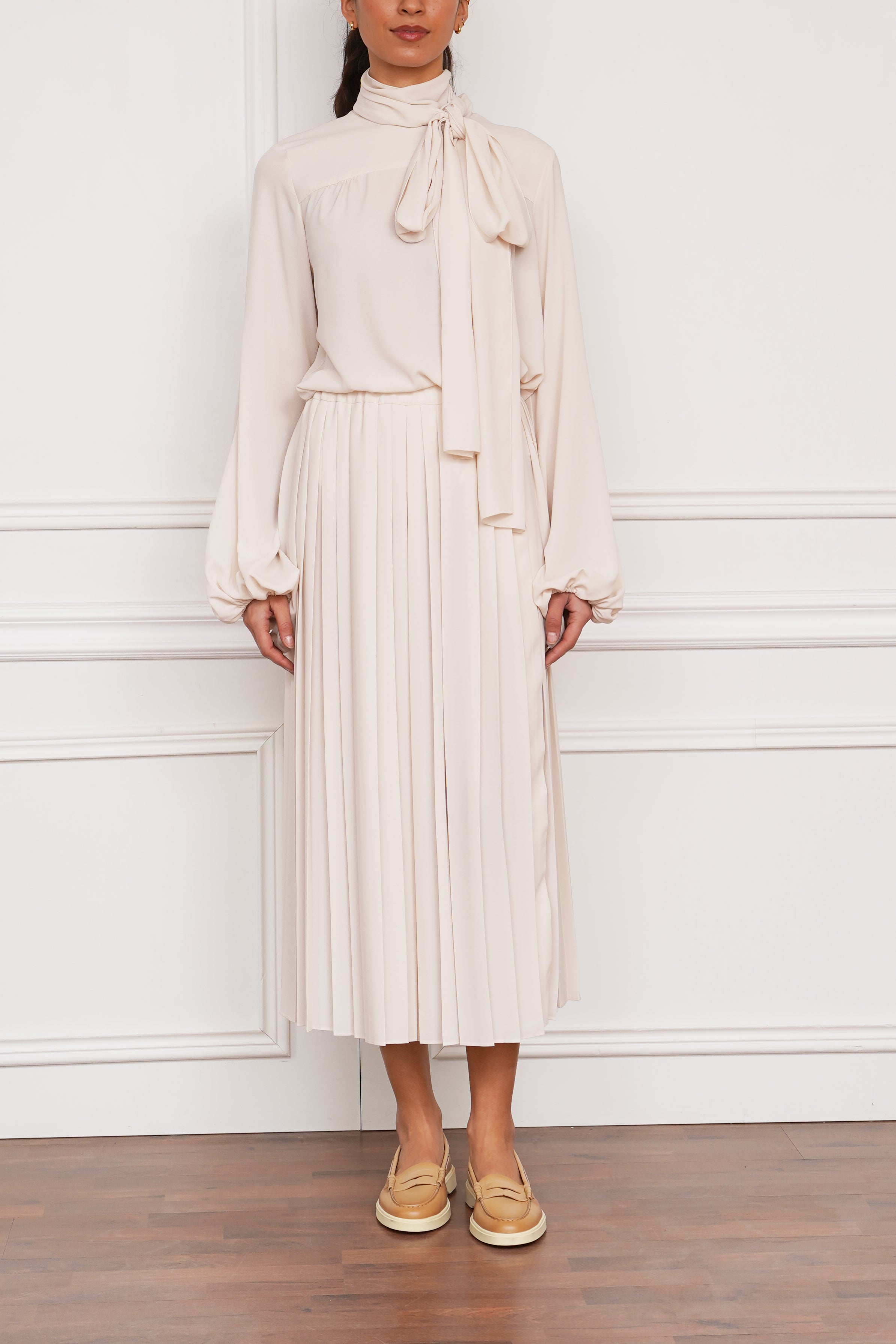 Plisseerock in creme