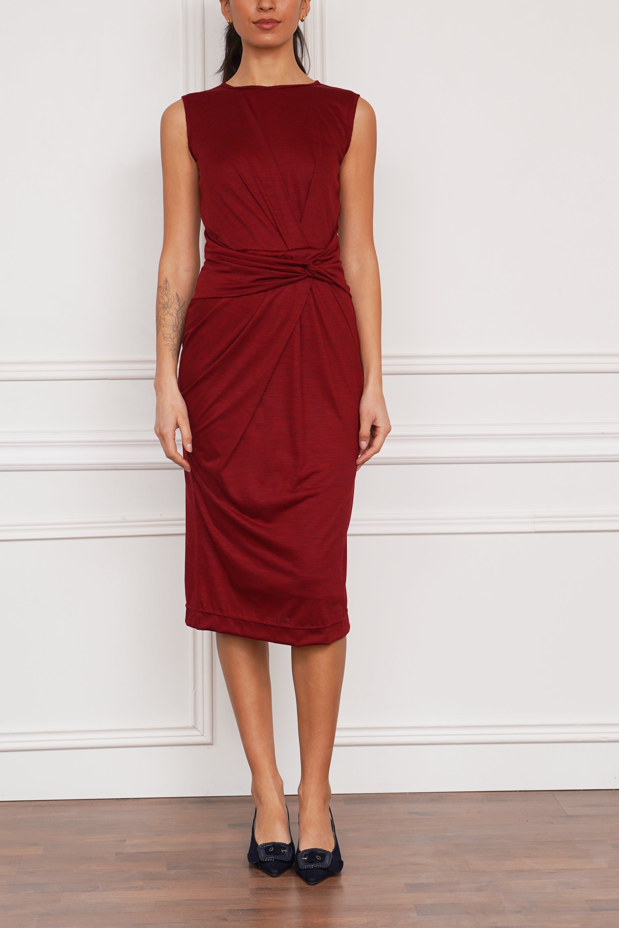 Drapée-Kleid in rot