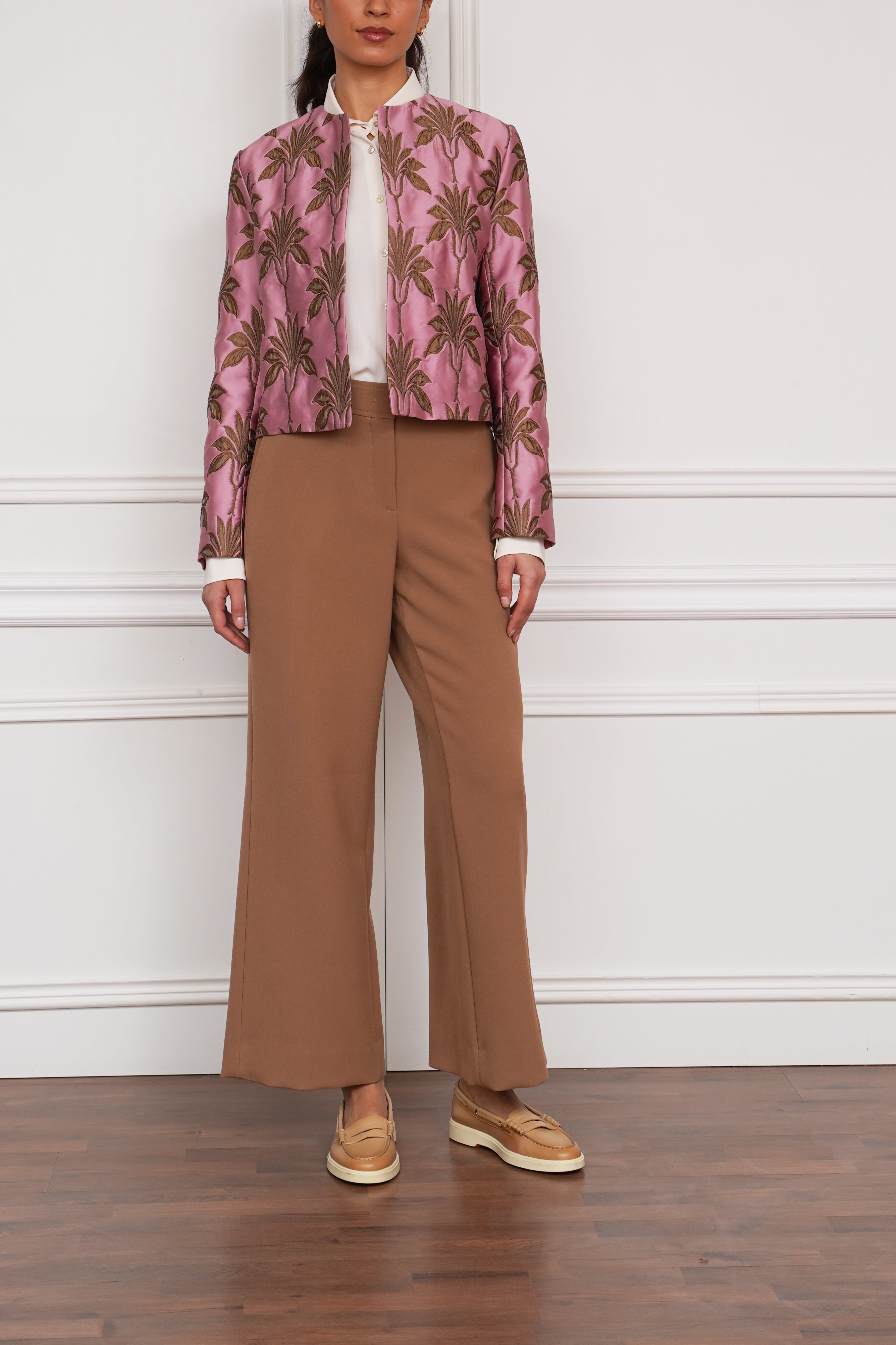 Gemusterte Jacke in rosa