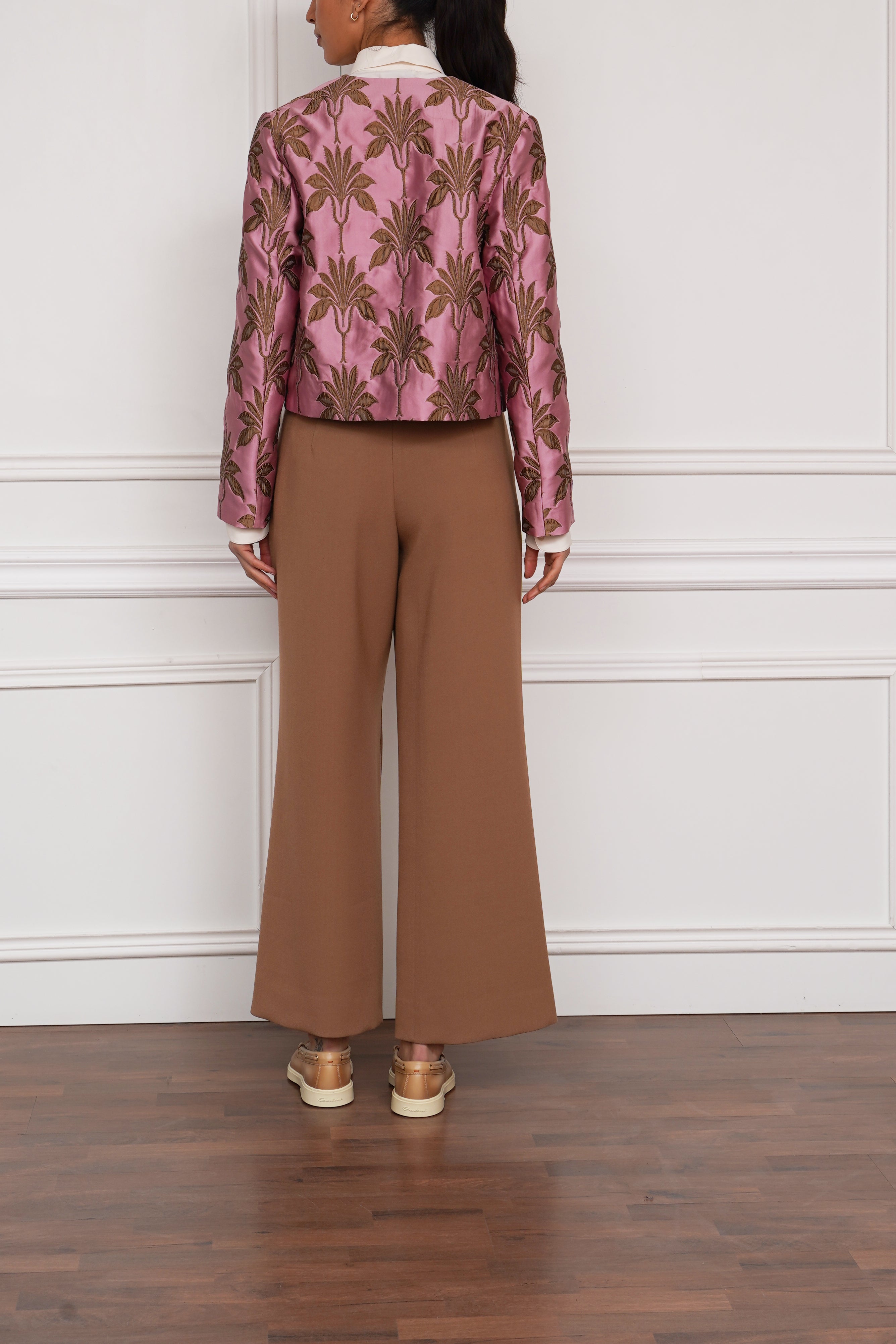 Gemusterte Jacke in rosa