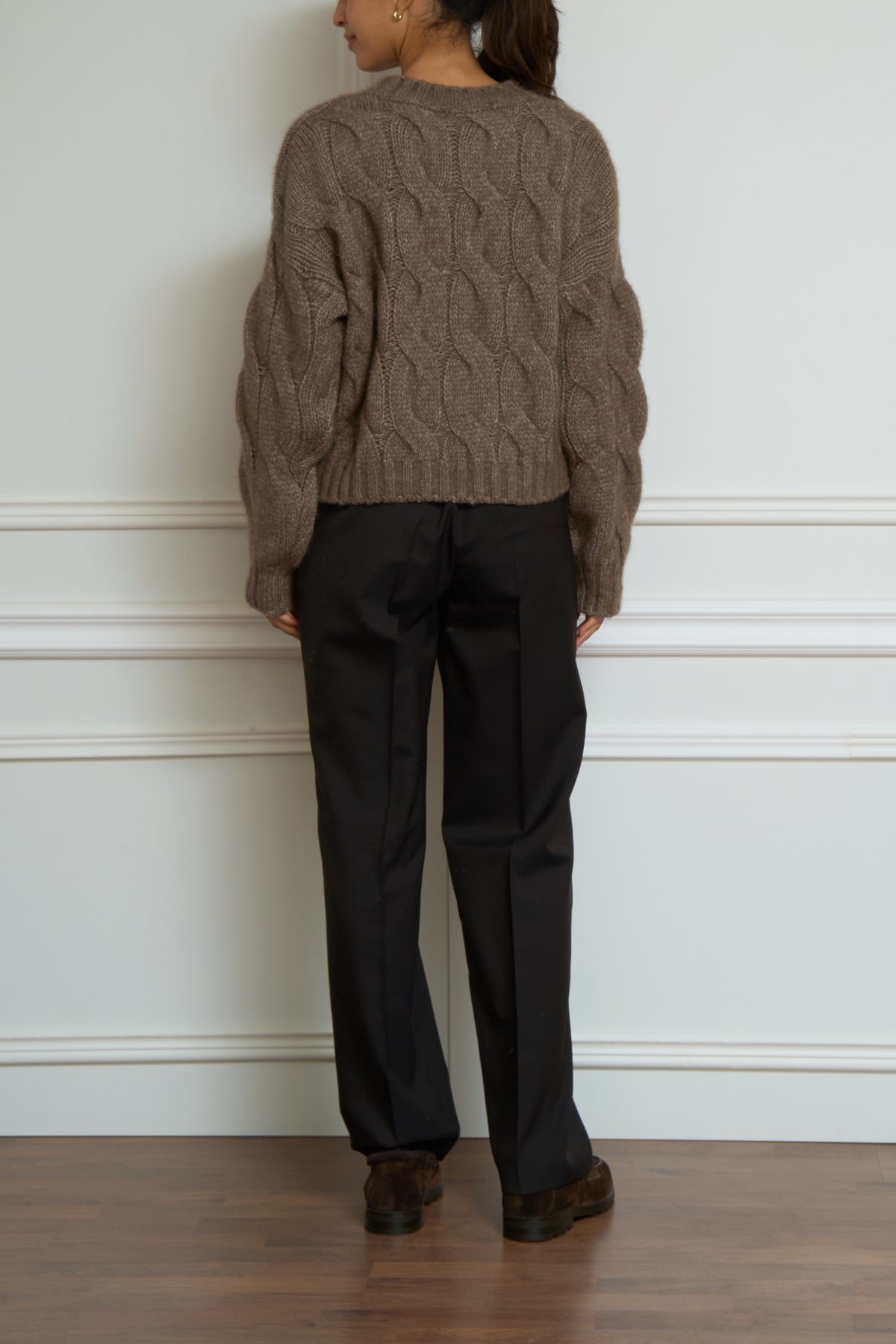 Zopfstrickpullover 'Daphne' in hazelnut