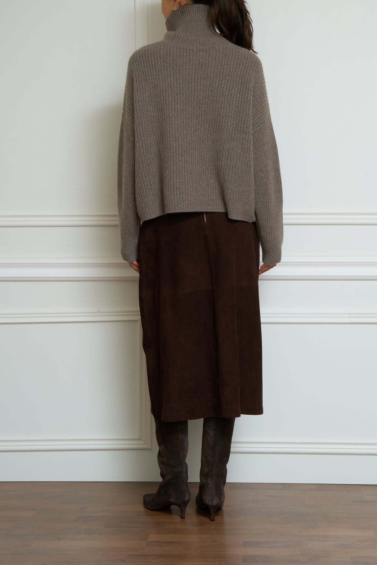 Leather skirt in brown
