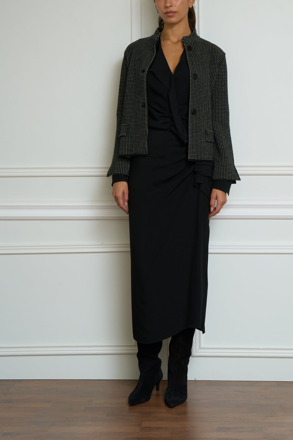 Gemusterter Blazer in schwarz