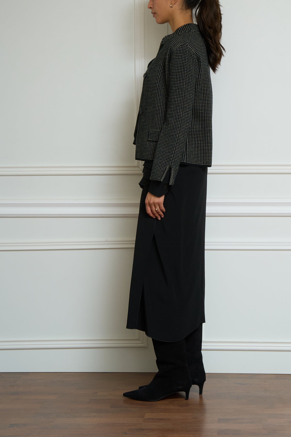 Gemusterter Blazer in schwarz