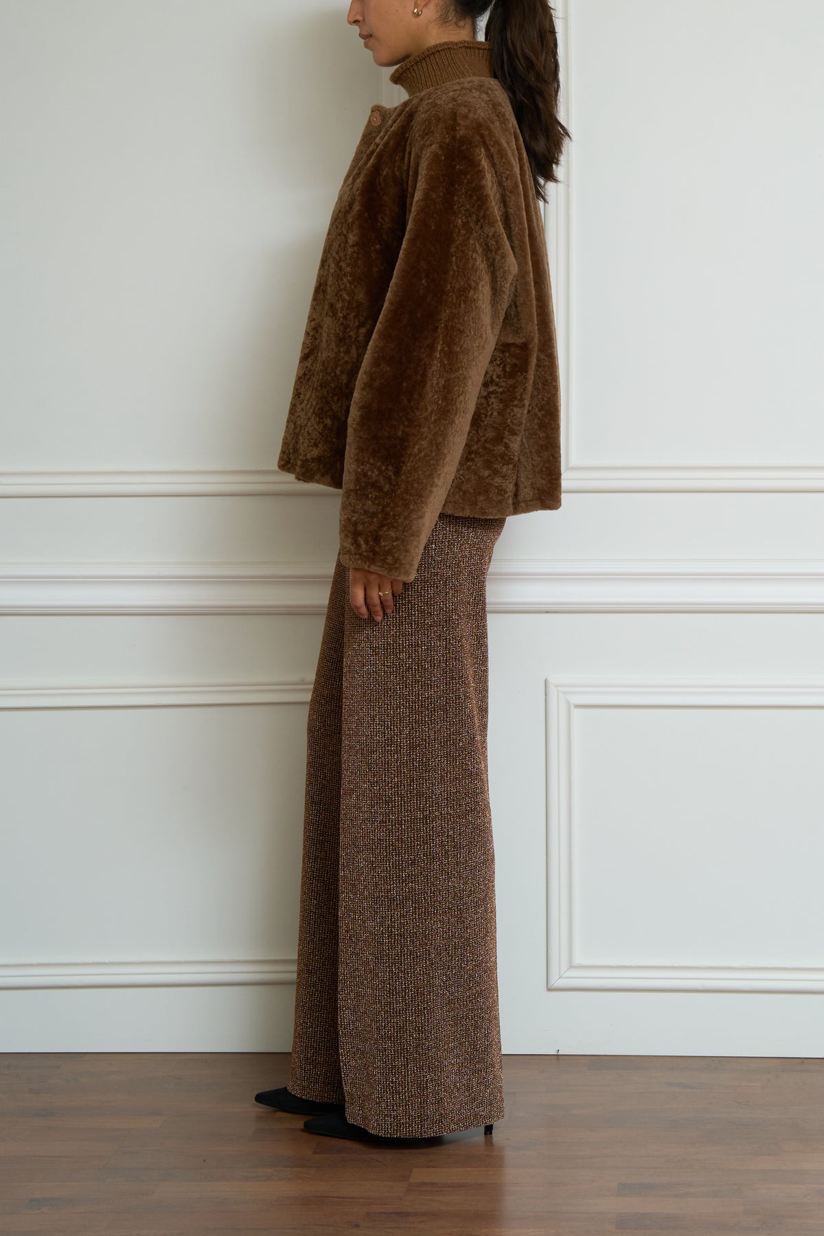 Lammfelljacke in camel