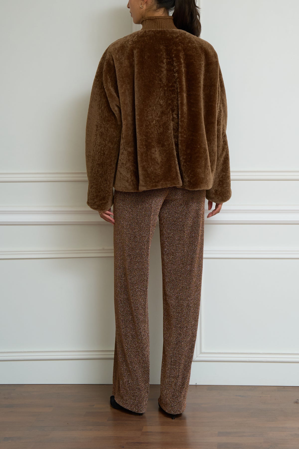 Lammfelljacke in camel