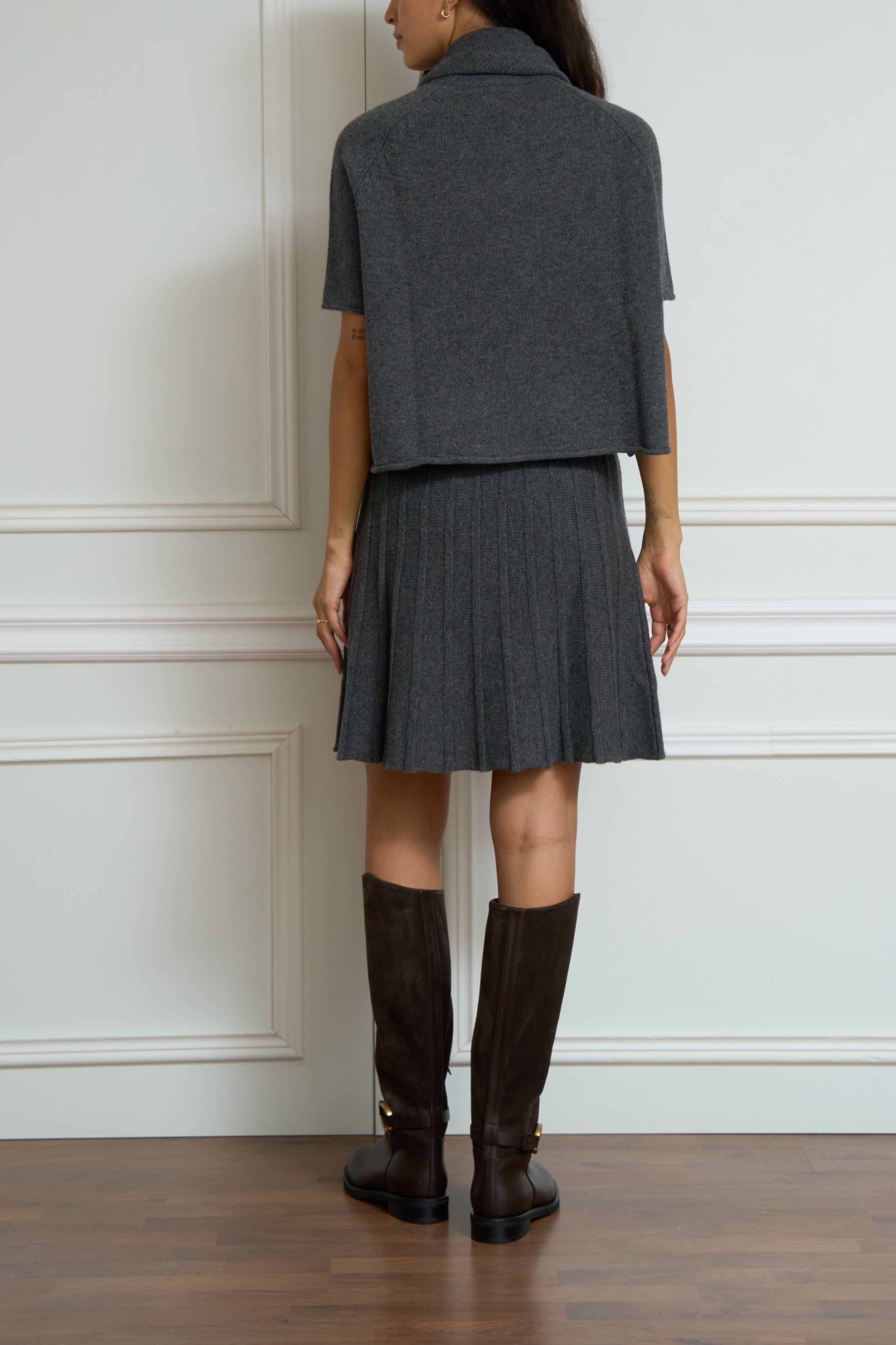 Kurzarmpullover 'Greta' in grau