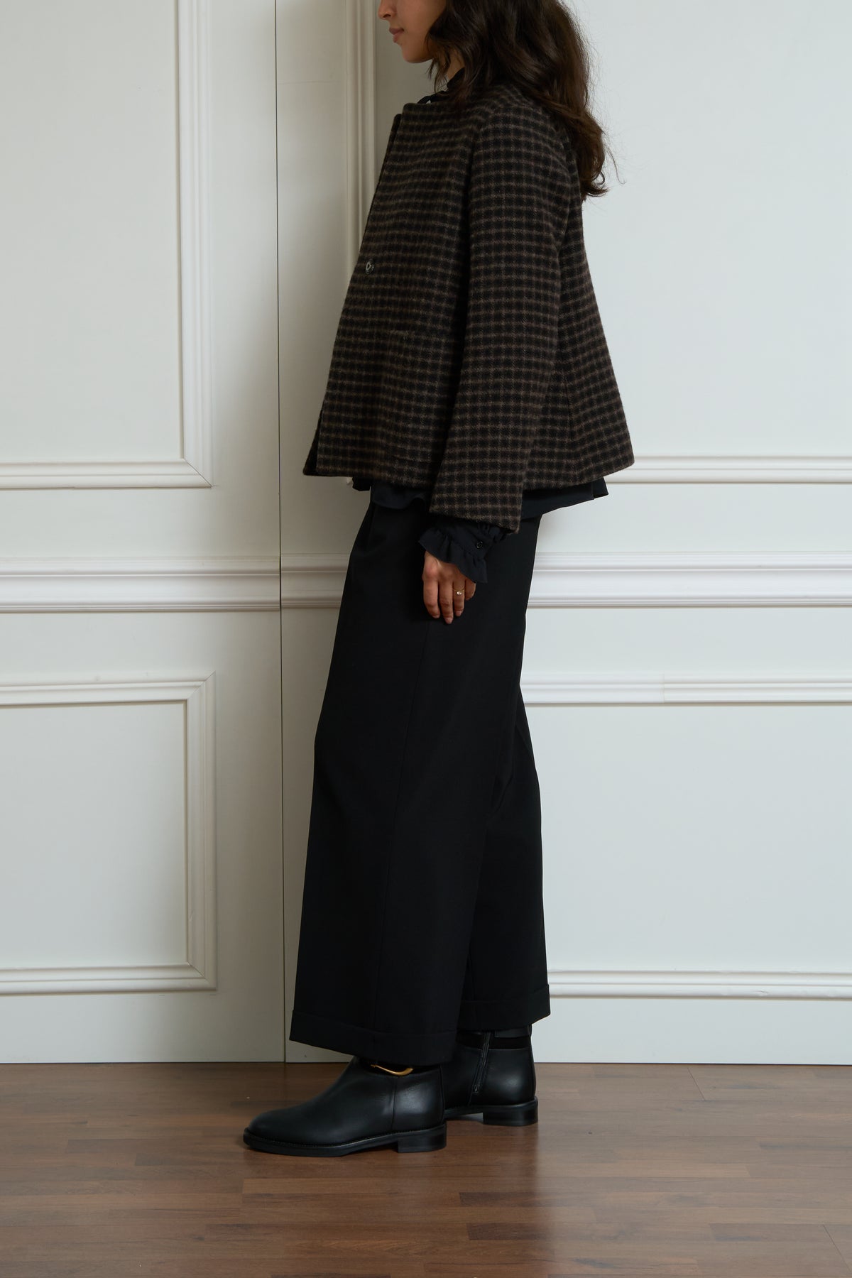 Jacke mit Karo-Muster in braun