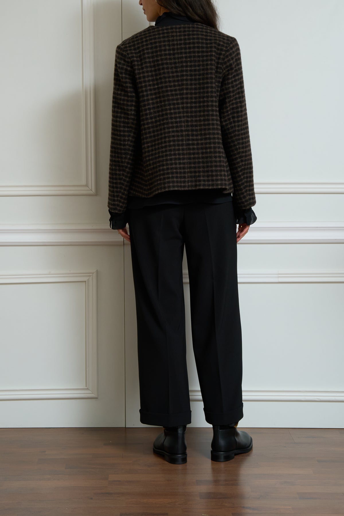 Jacke mit Karo-Muster in braun