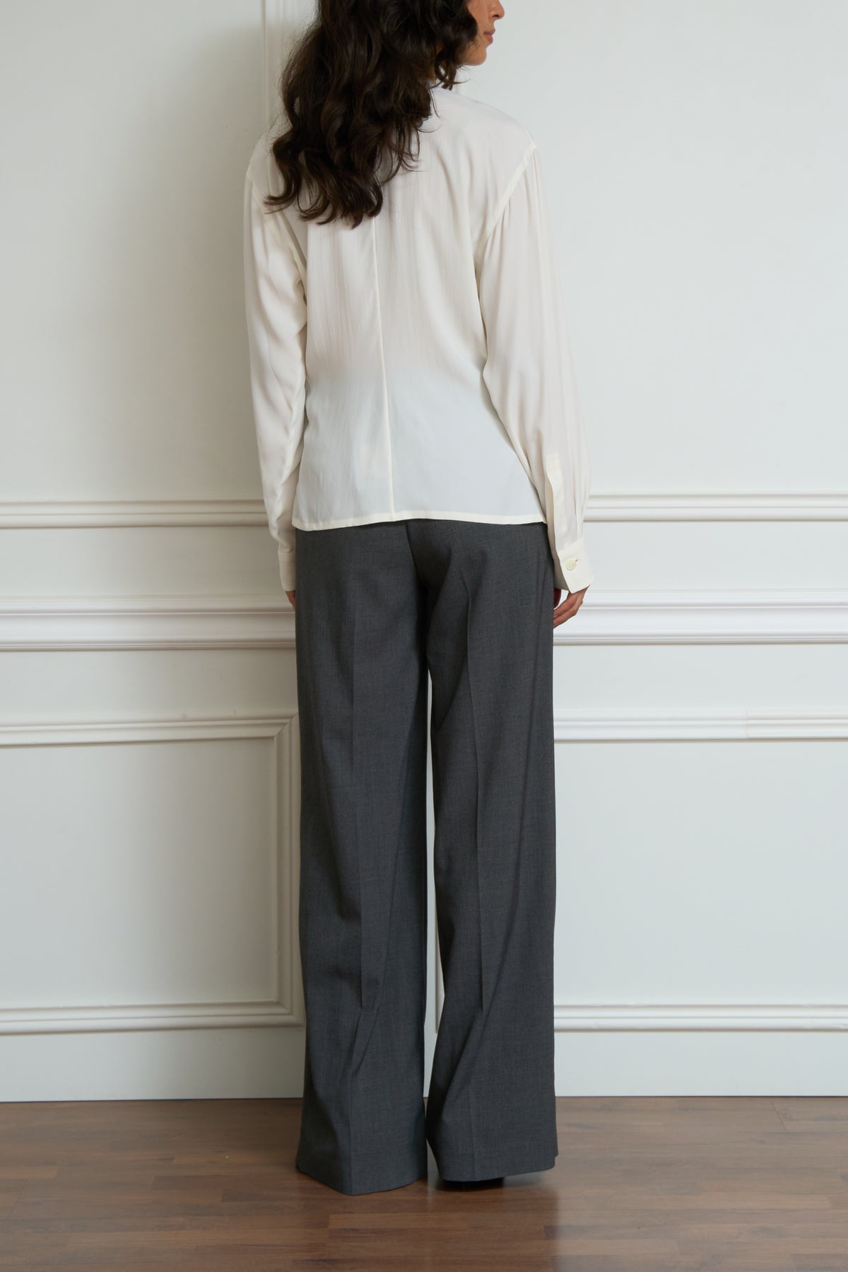 Seidenbluse in creme