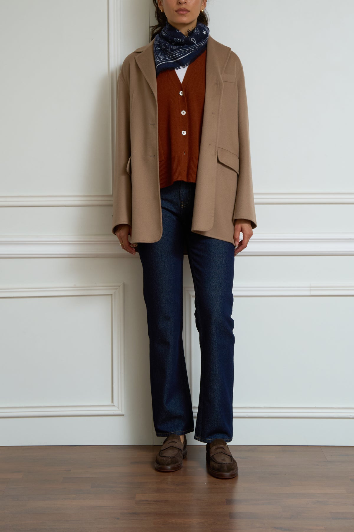 Wool blazer in brown