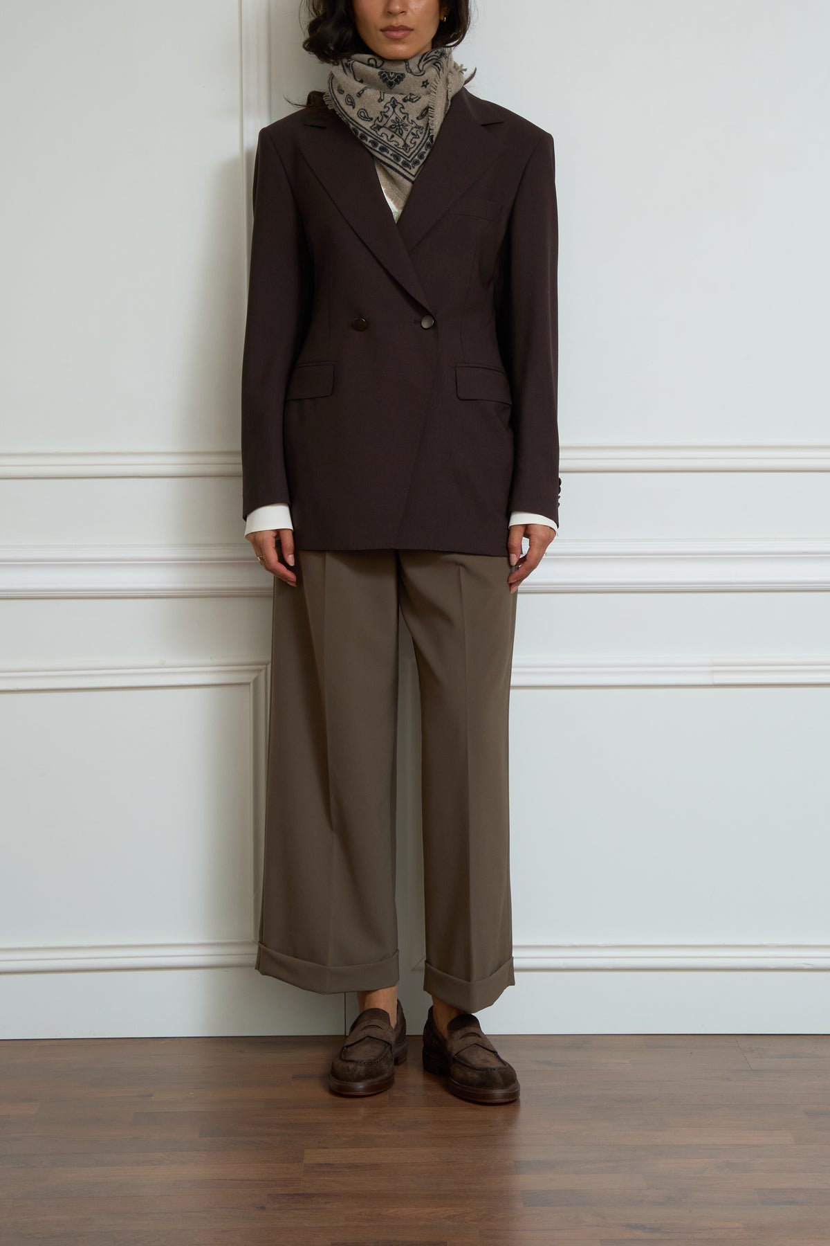 Zweireihiger Blazer in braun