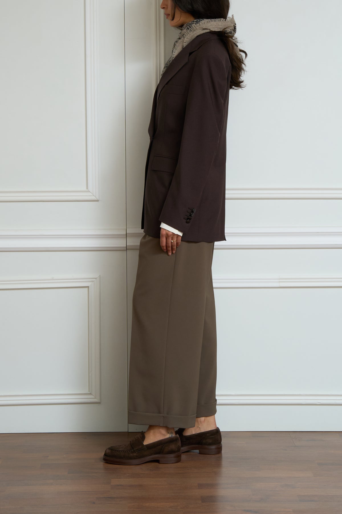 Zweireihiger Blazer in braun