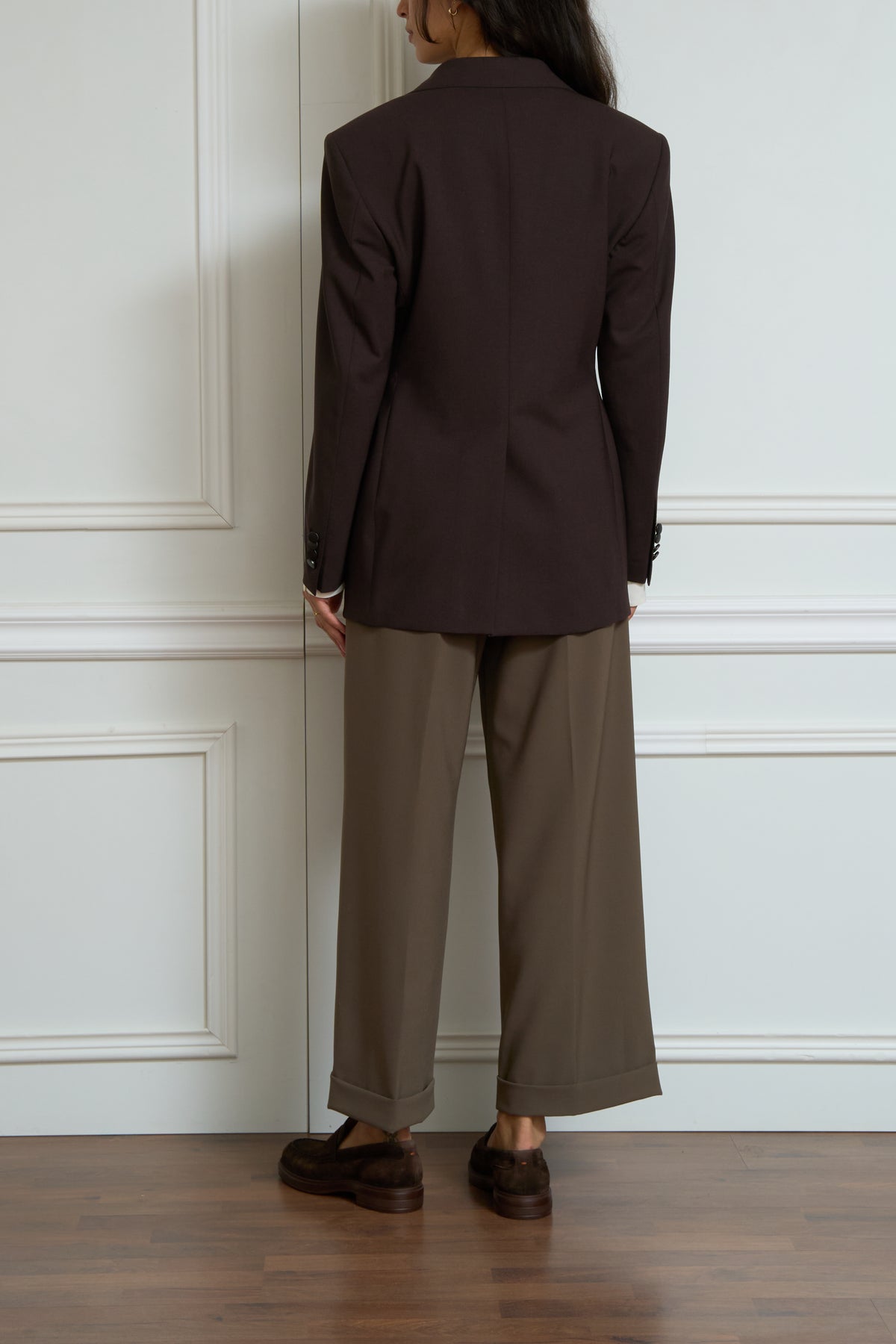 Zweireihiger Blazer in braun