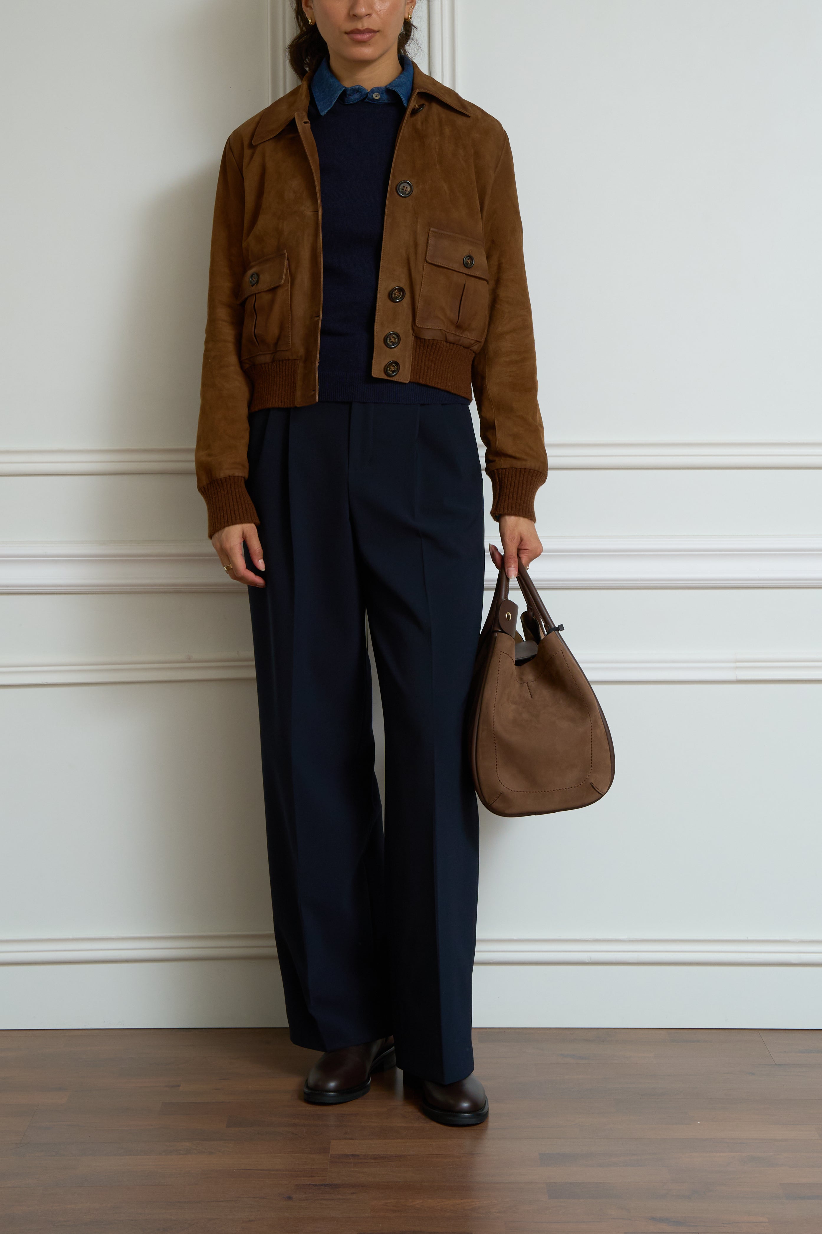 Brown leather jacket