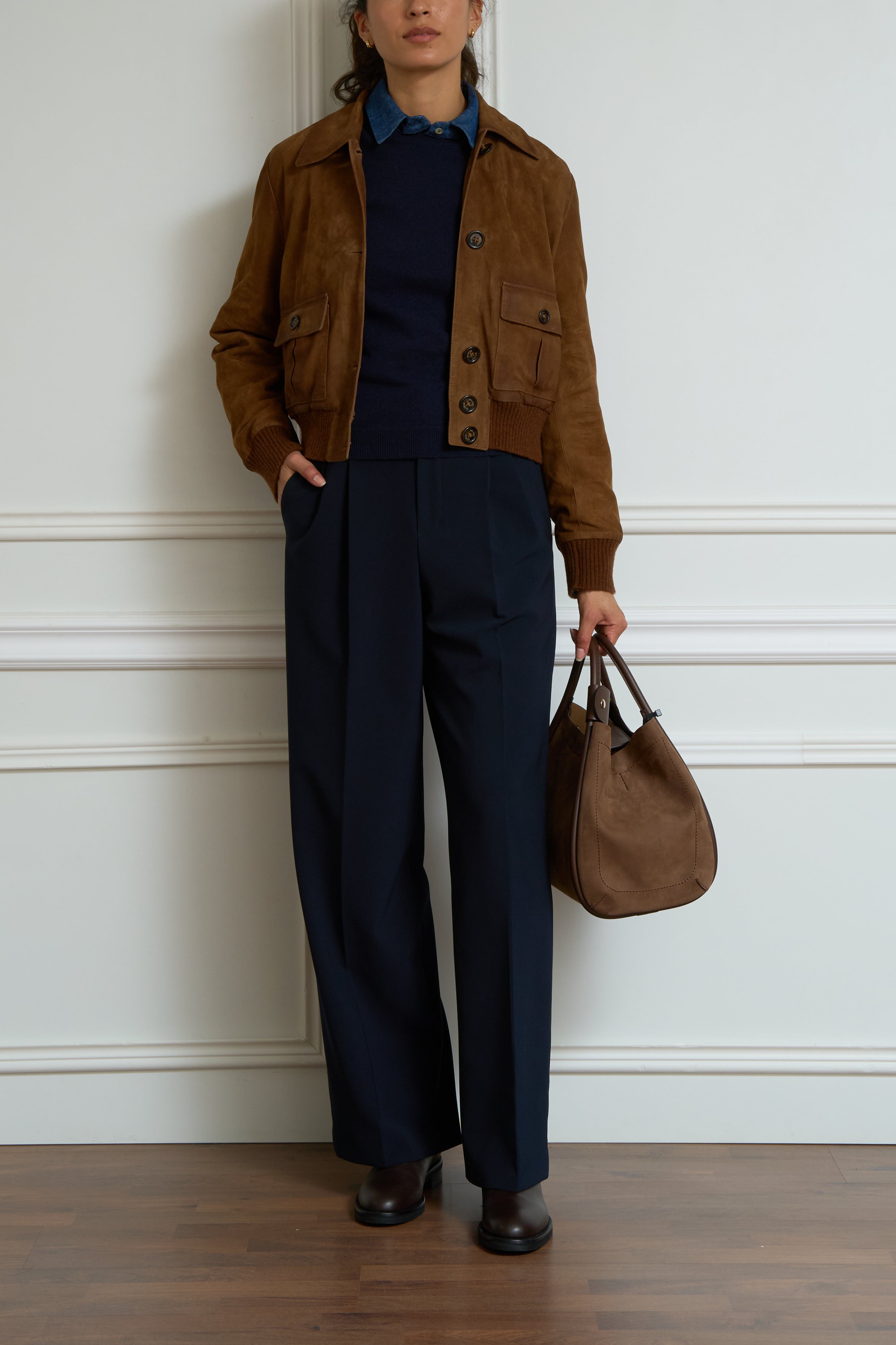 Brown leather jacket