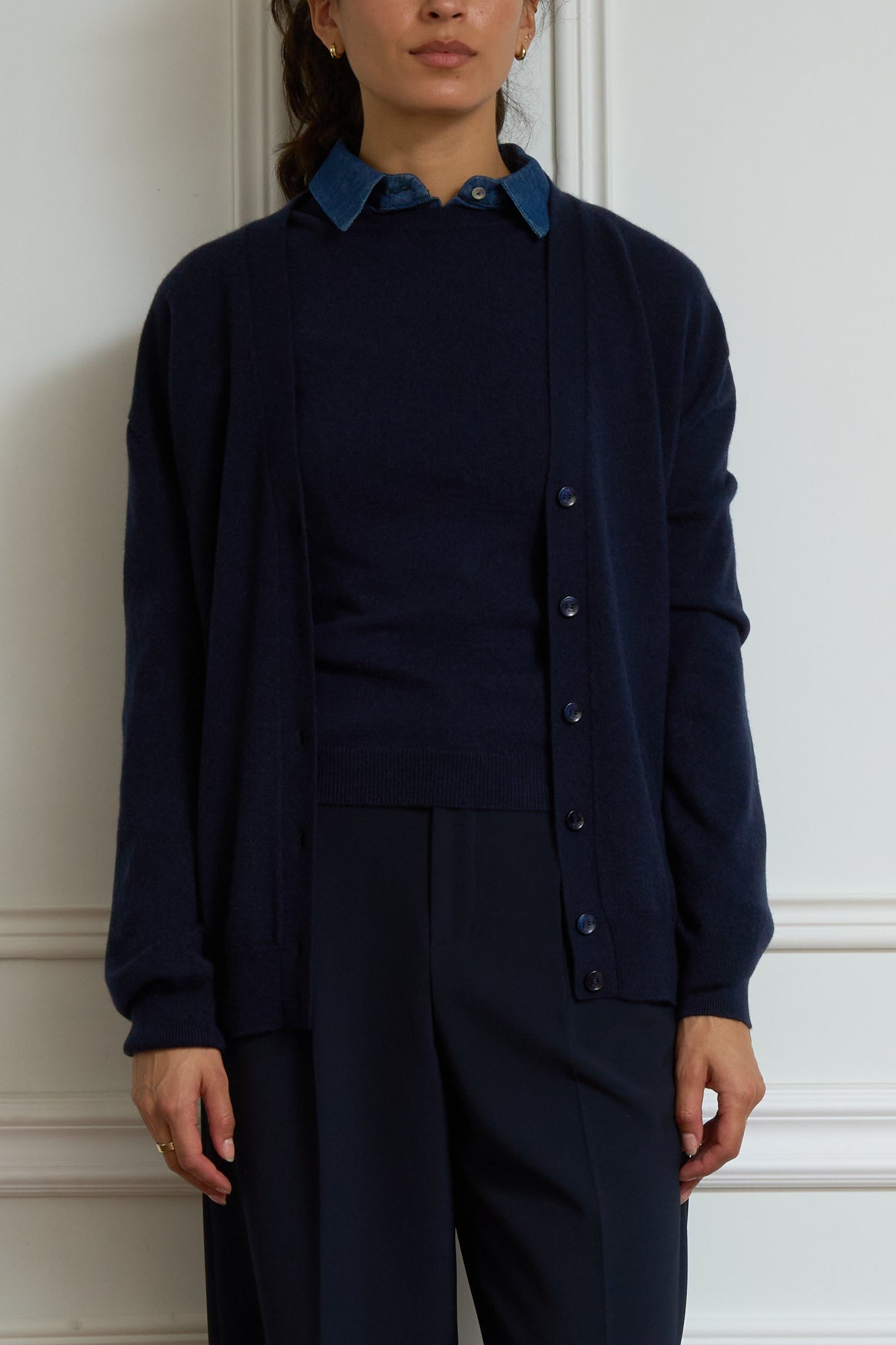 Cashmere cardigan in navy