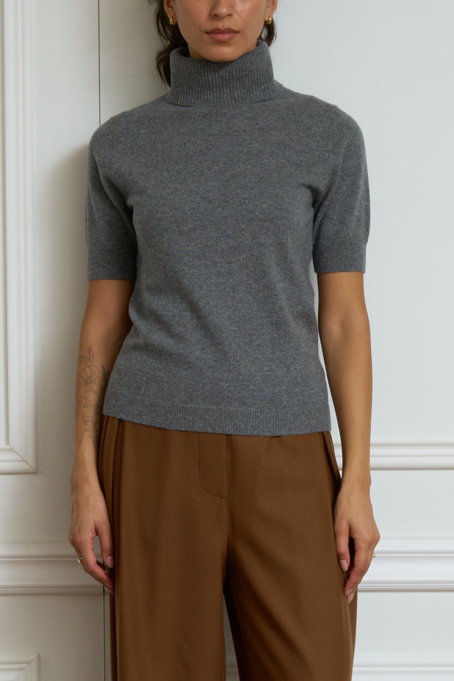 Grey turtleneck sweater
