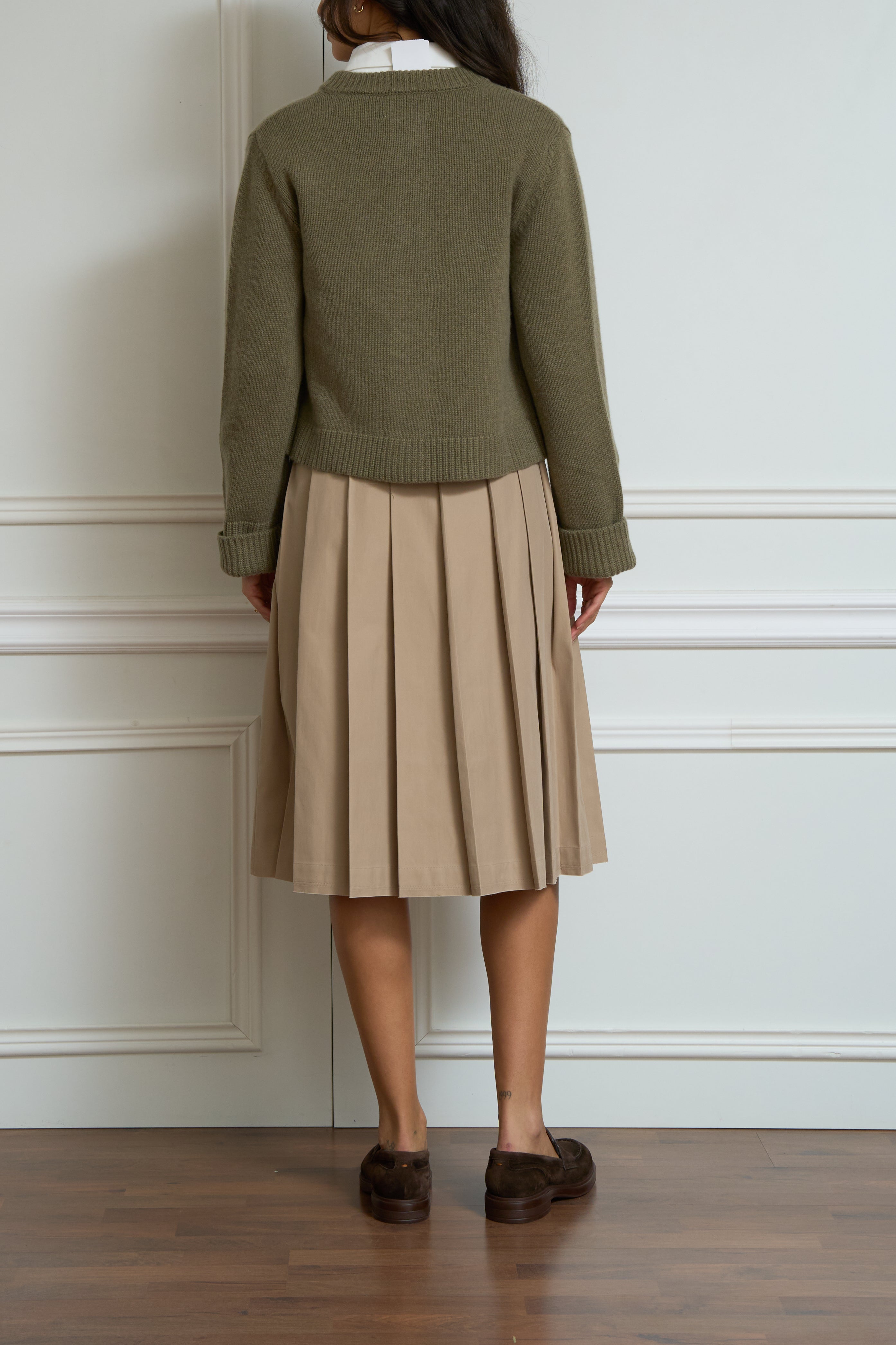 Faltenrock in beige