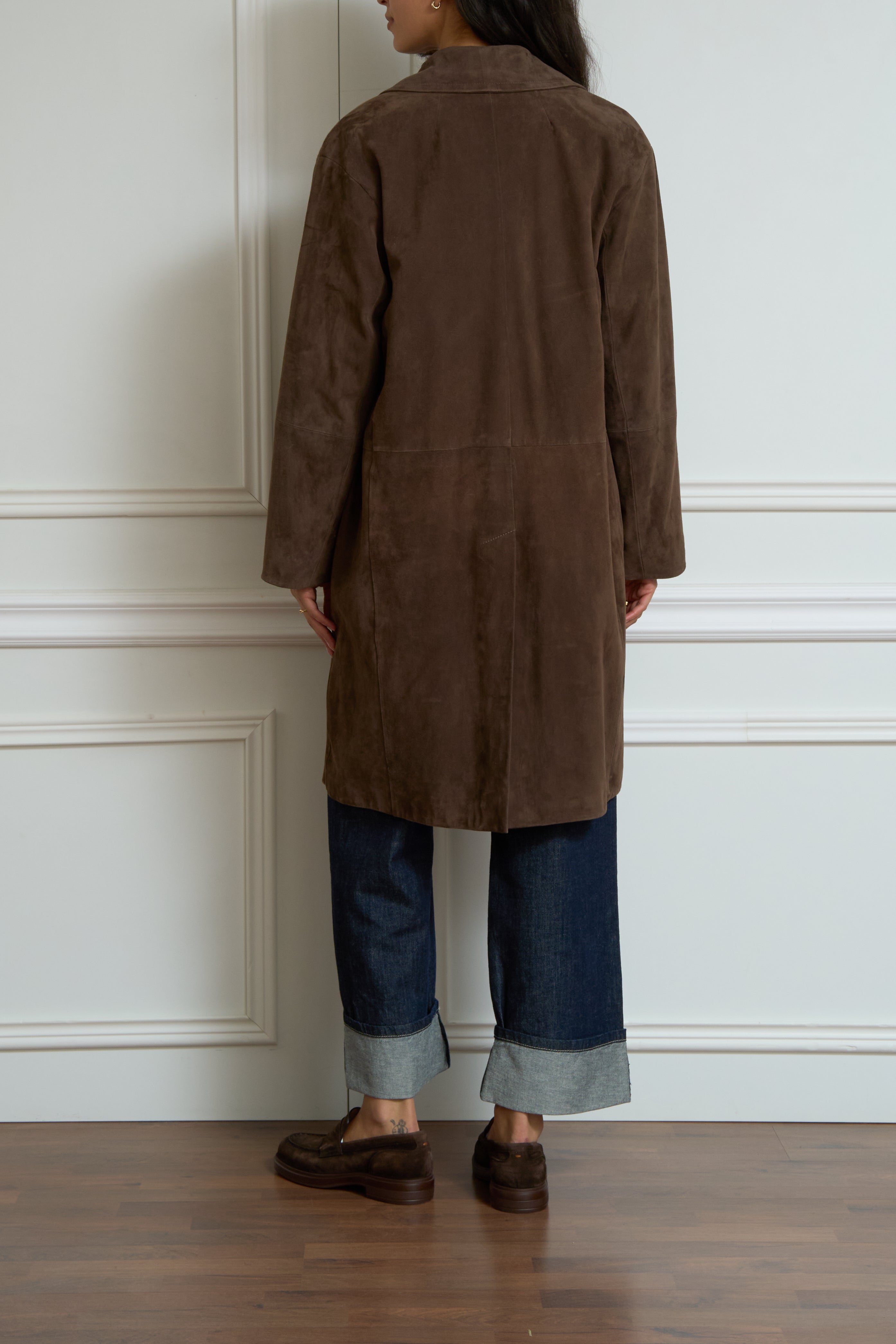Suede coat 'Ortsenia' in brown