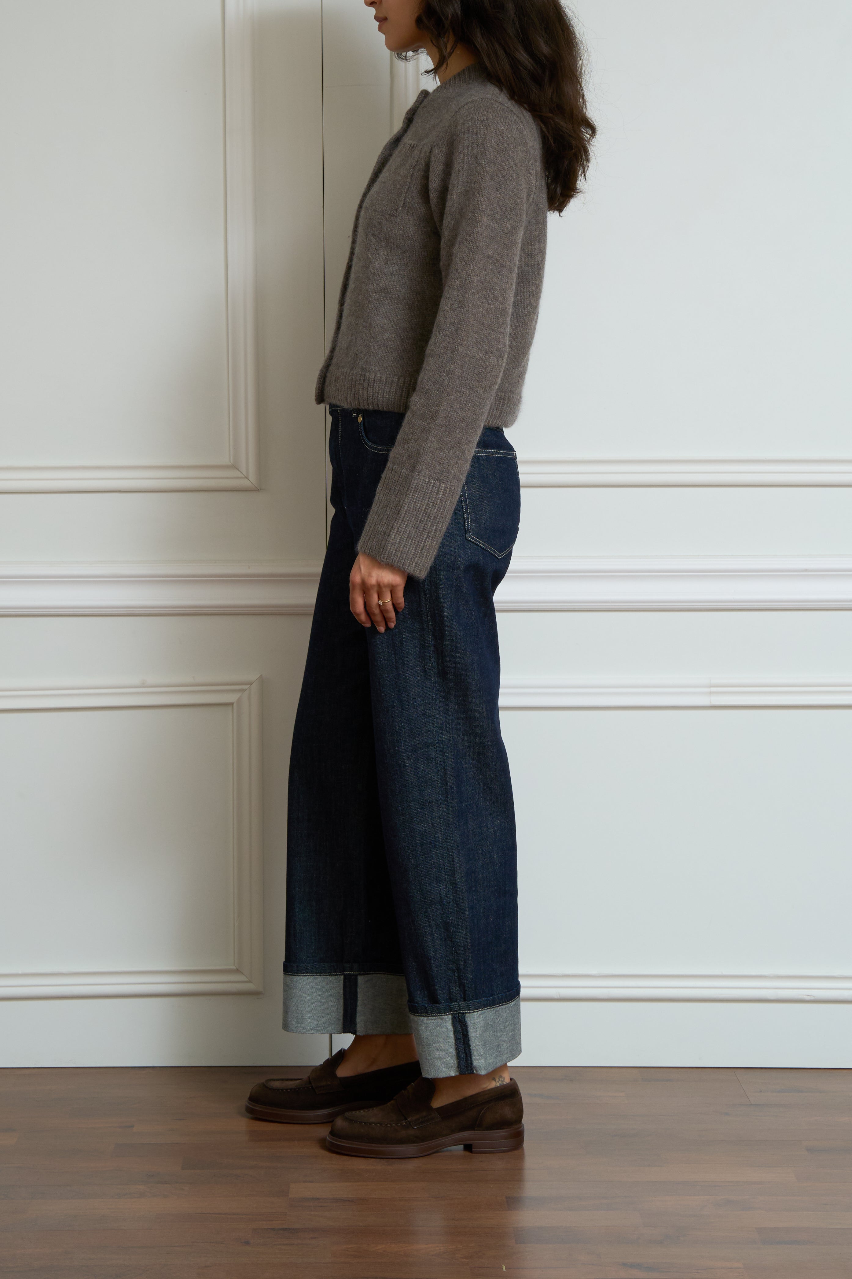 Wide-Leg Cropped Jeans 'POGGIO' in Navy