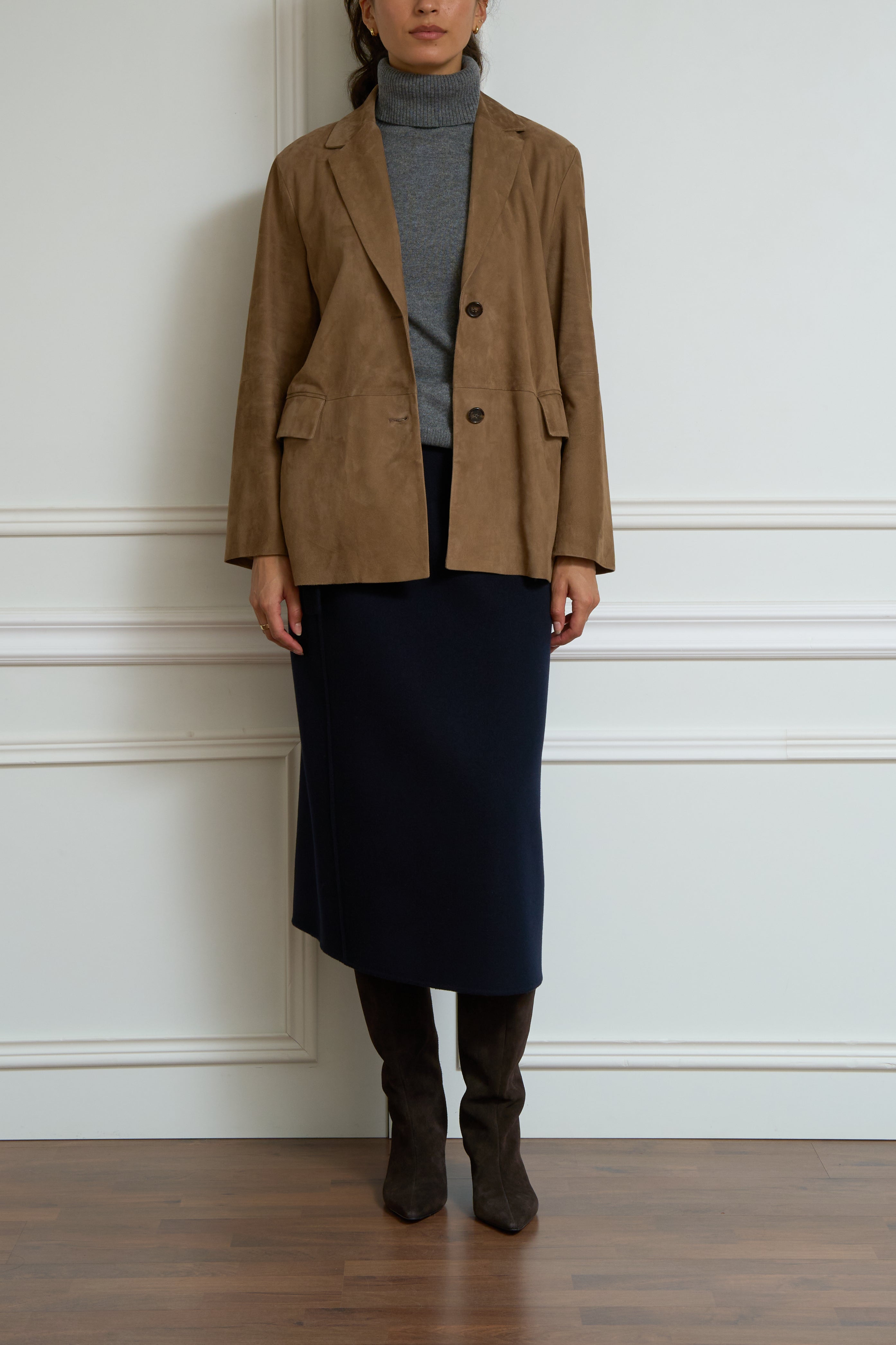 Lederblazer in cognac