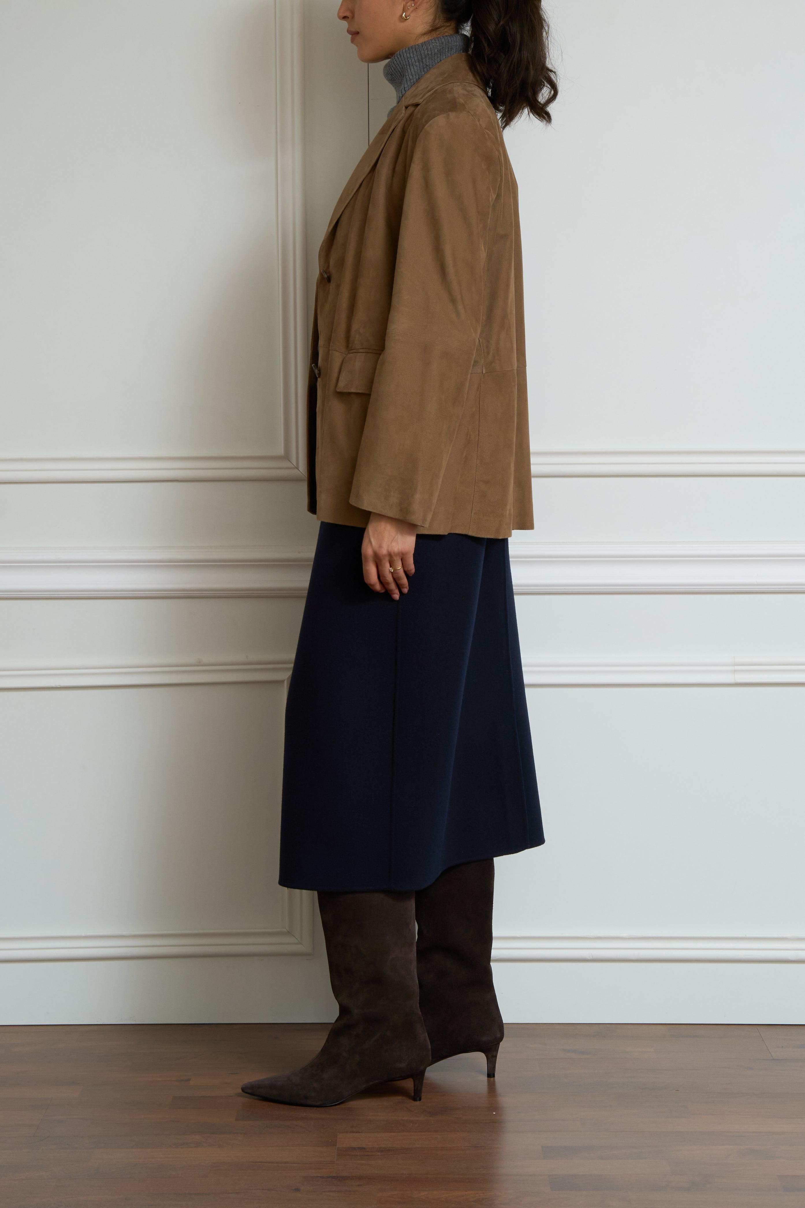 Lederblazer in cognac