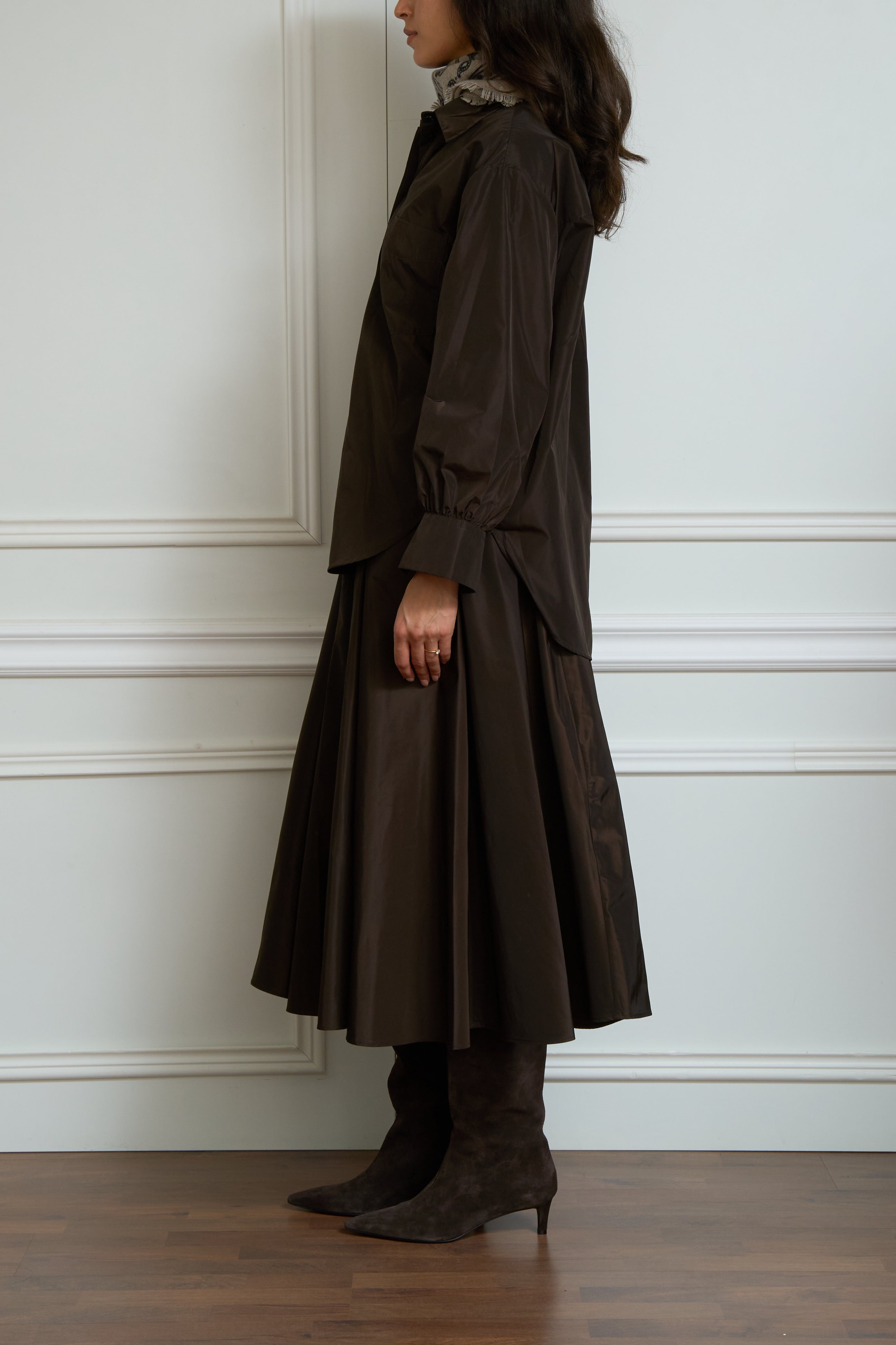 Shirt blouse in brown