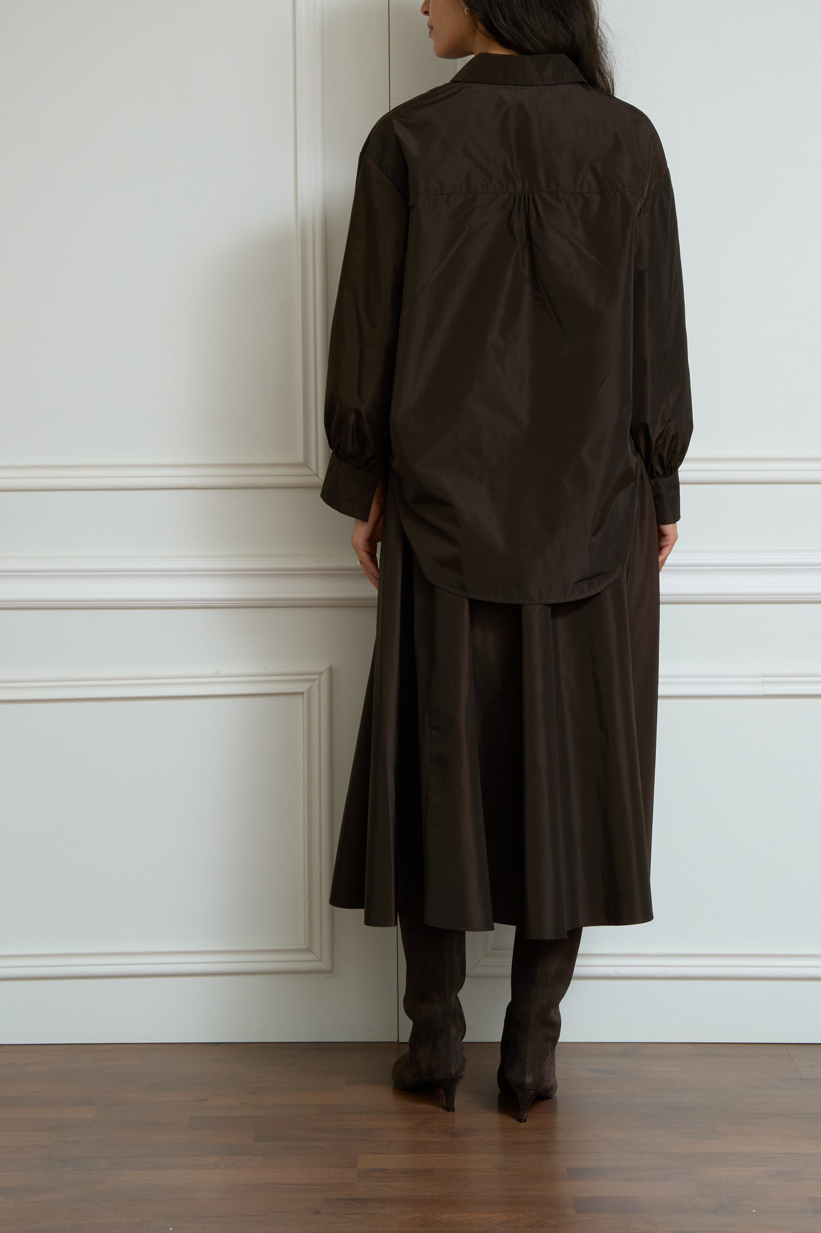Shirt blouse in brown