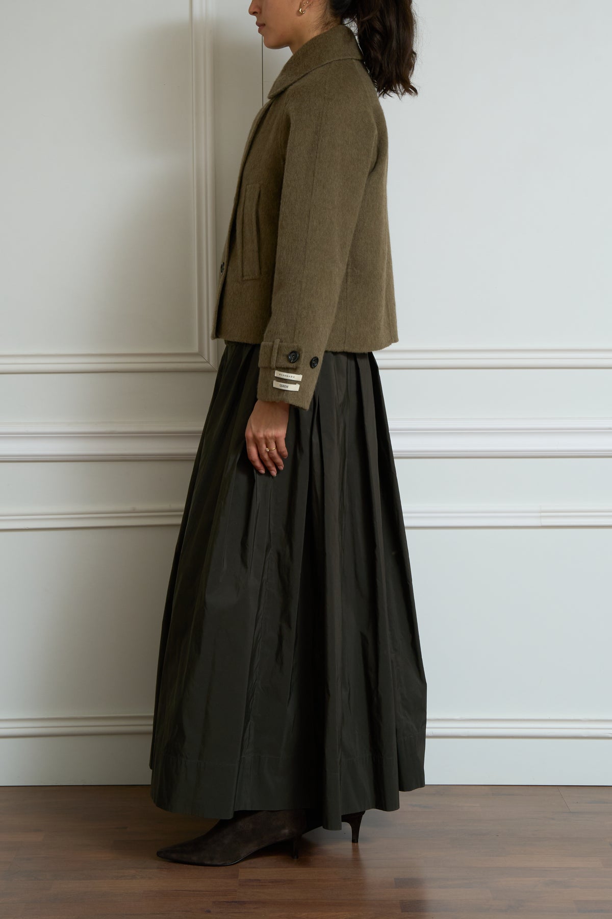 Brushed double-faced jacket in green