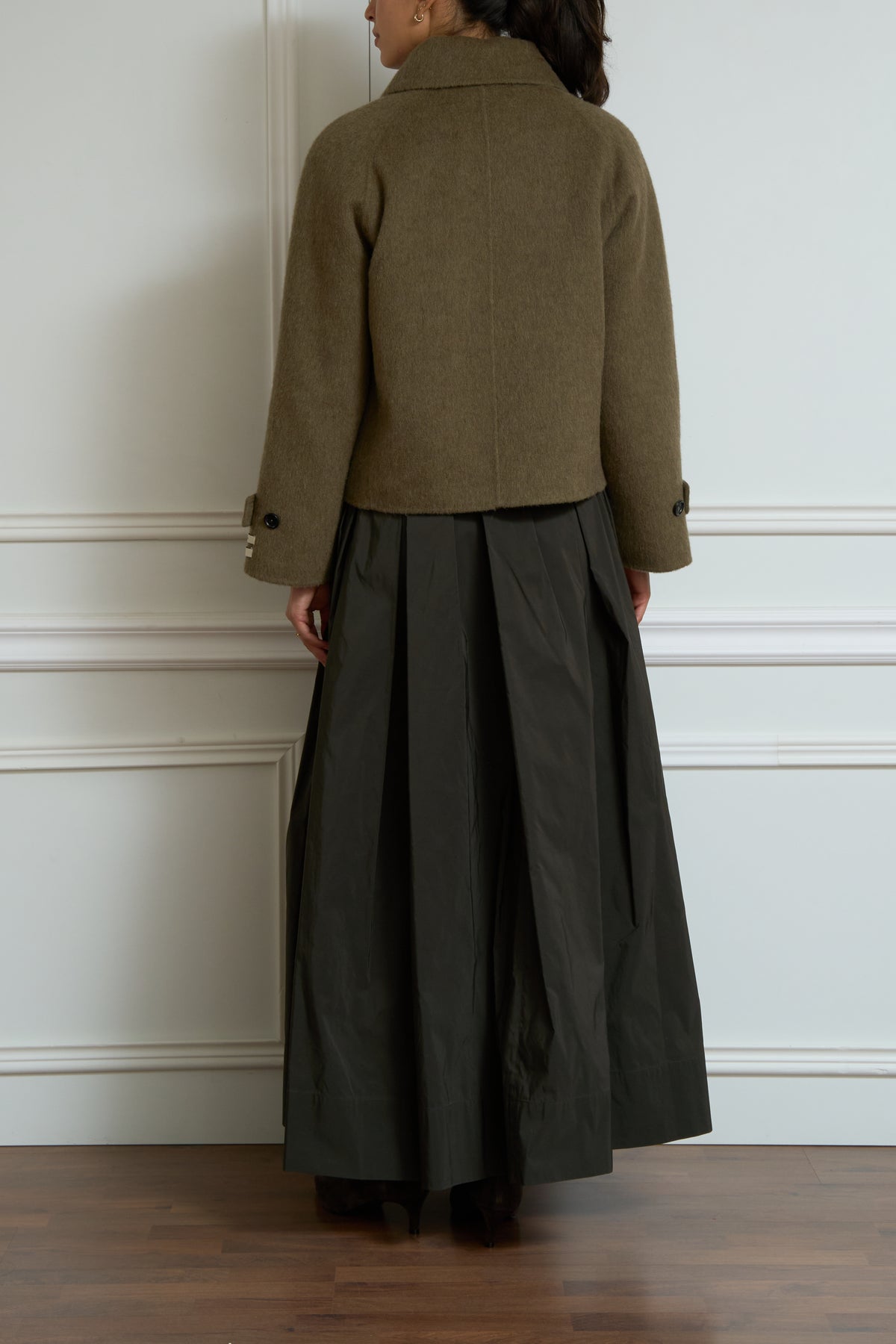Brushed double-faced jacket in green