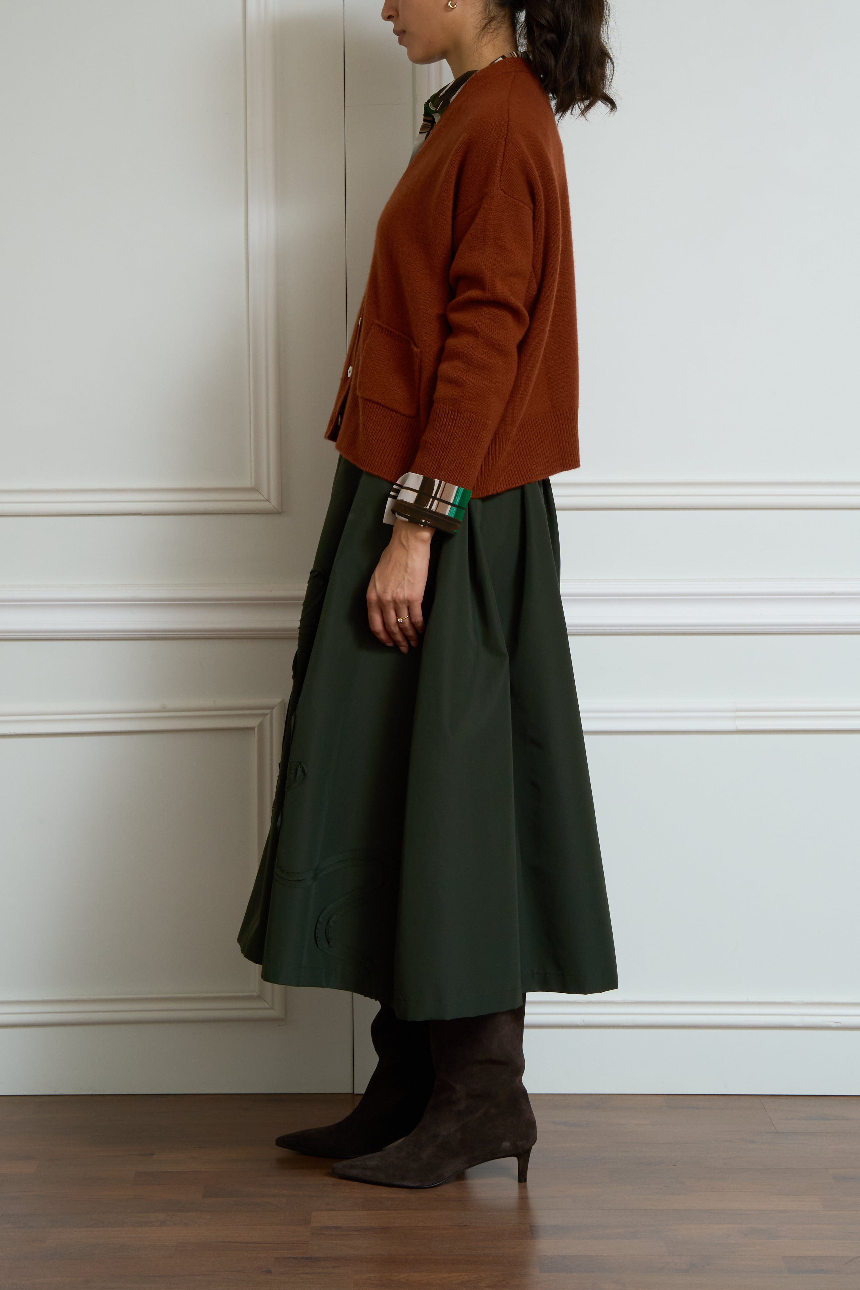 Kaschmir Strickjacke in terracotta