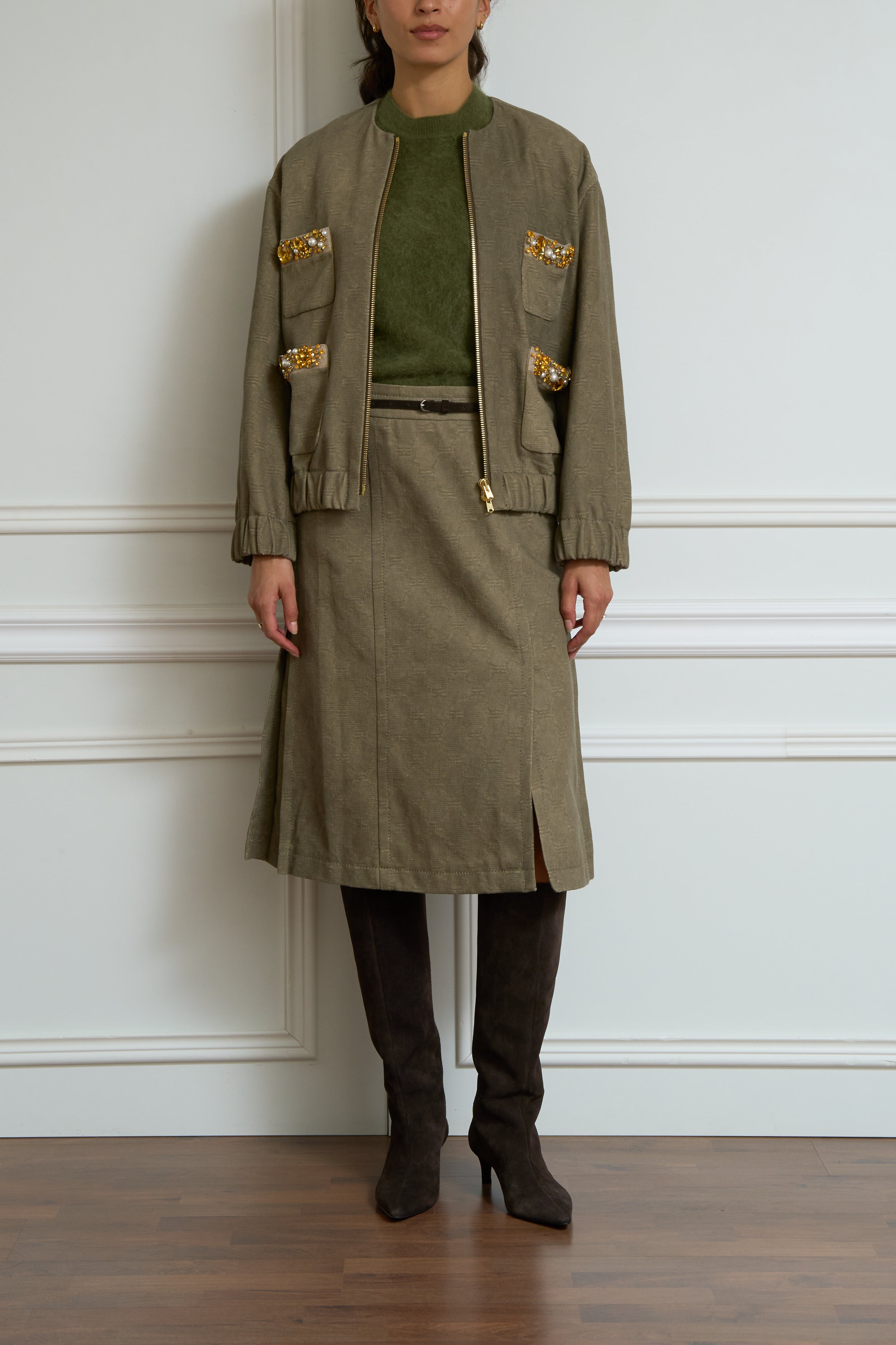 Bomberjacke in oliv