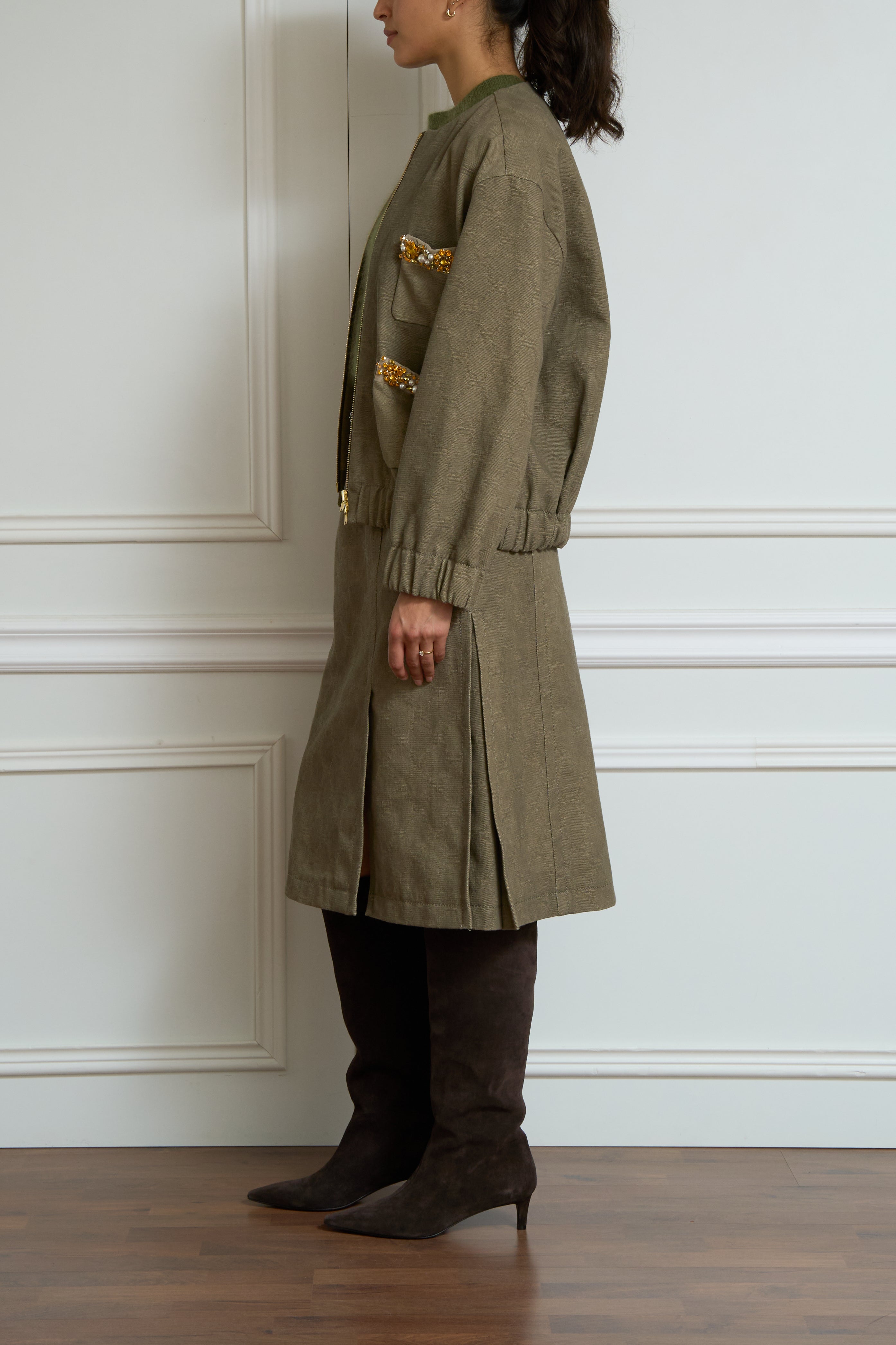 Bomberjacke in oliv