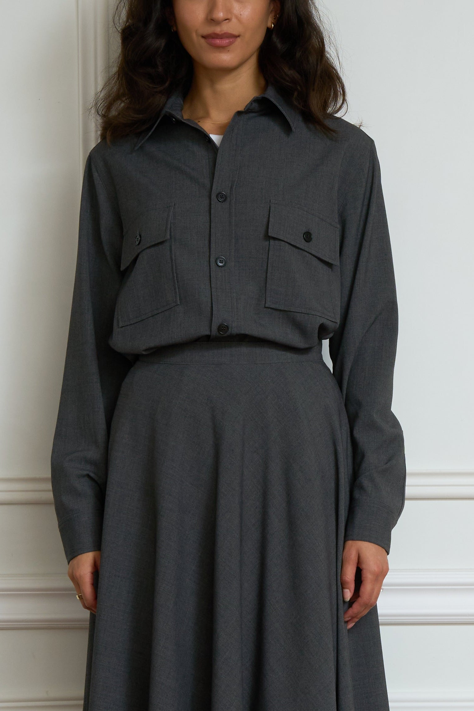 Bluse in anthrazit