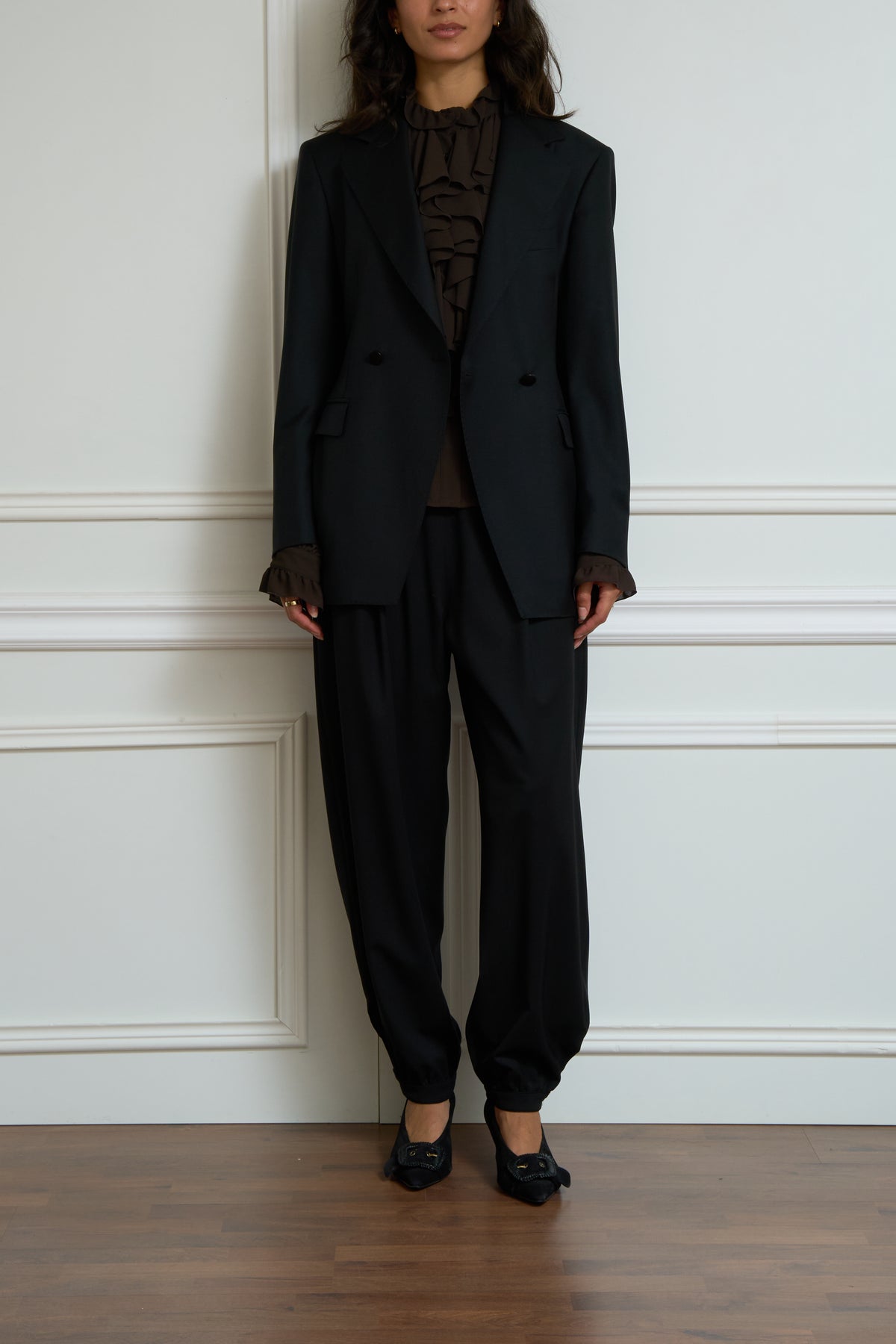 Zweireihiger Blazer in schwarz