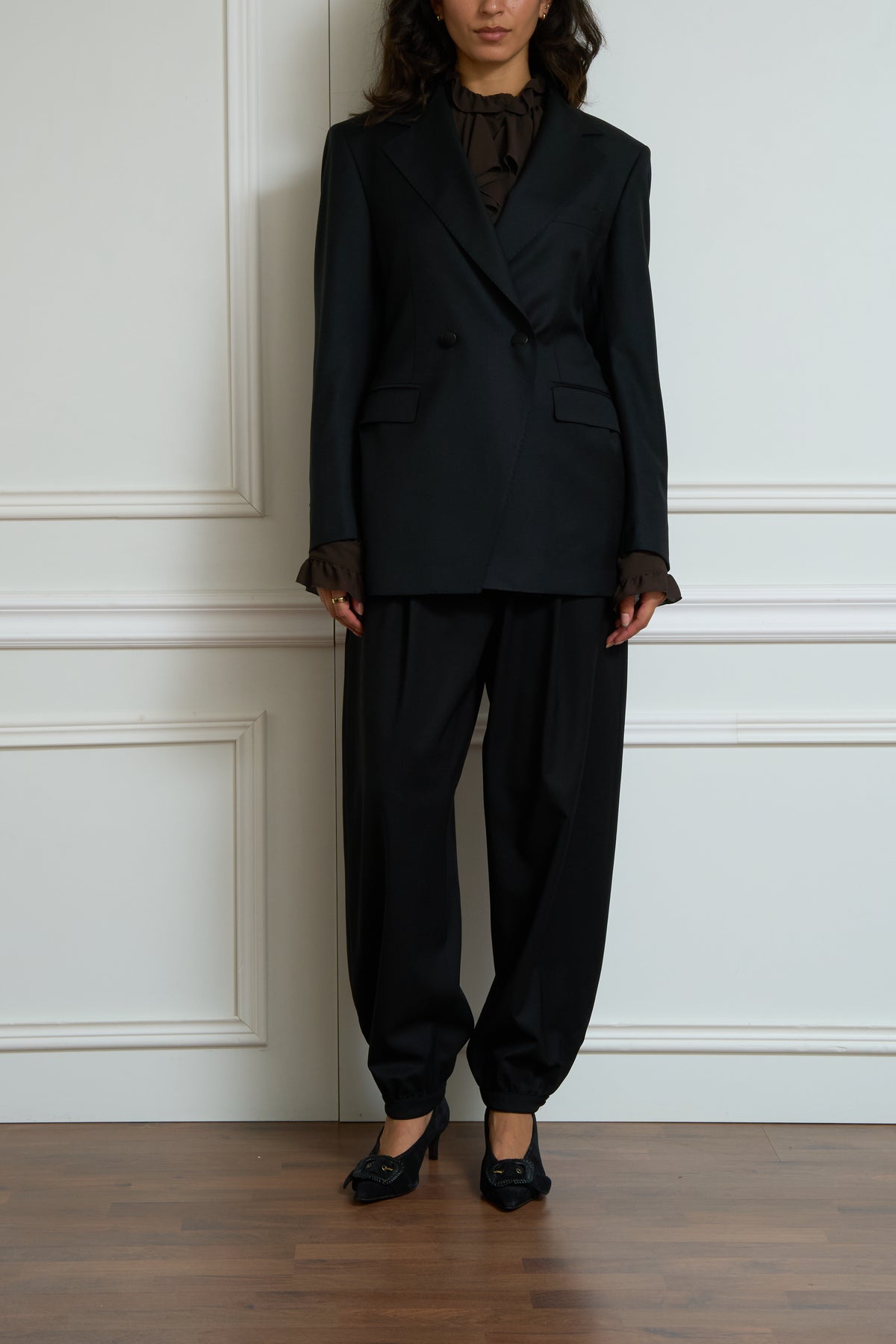 Zweireihiger Blazer in schwarz