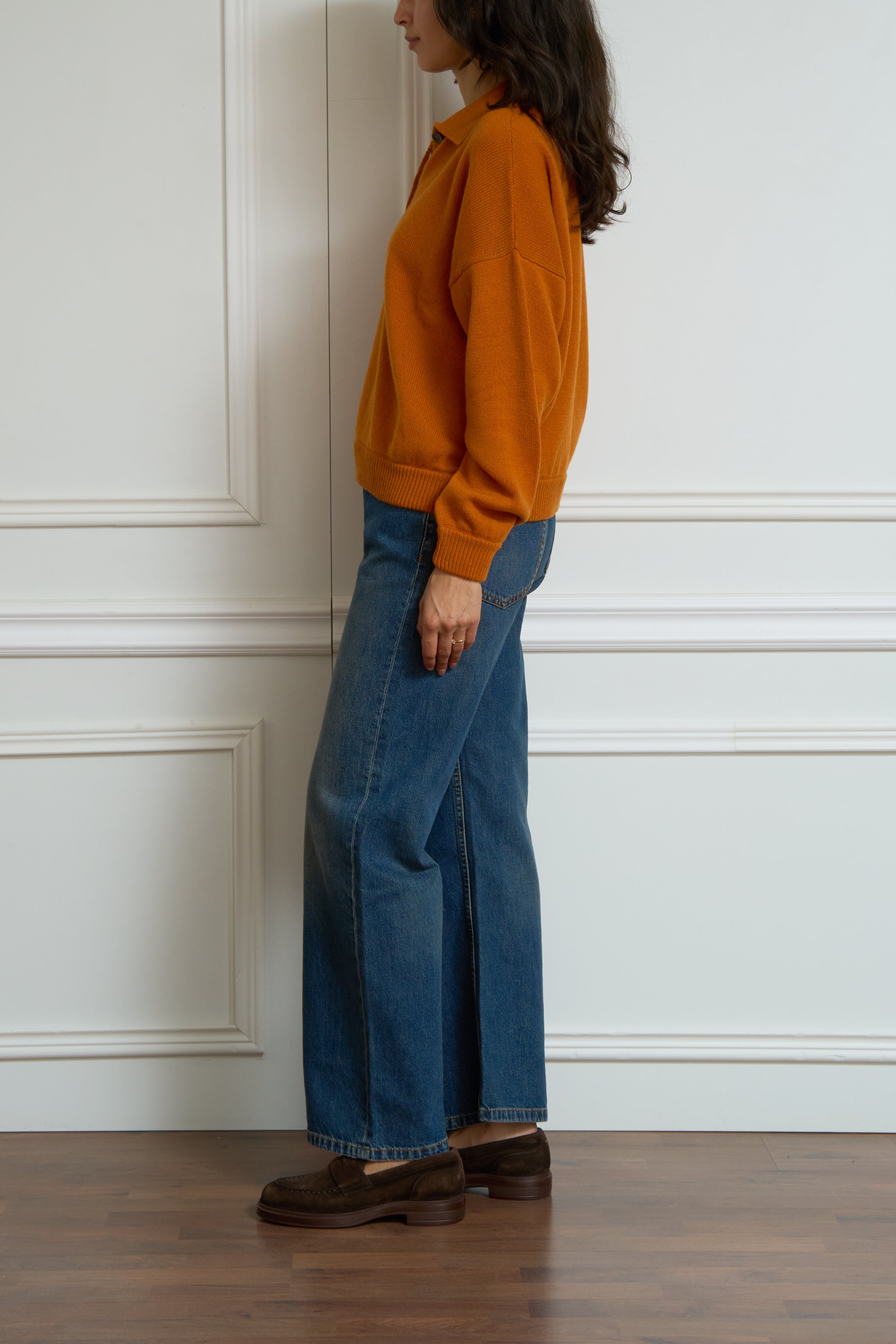 Strickpolo in orange