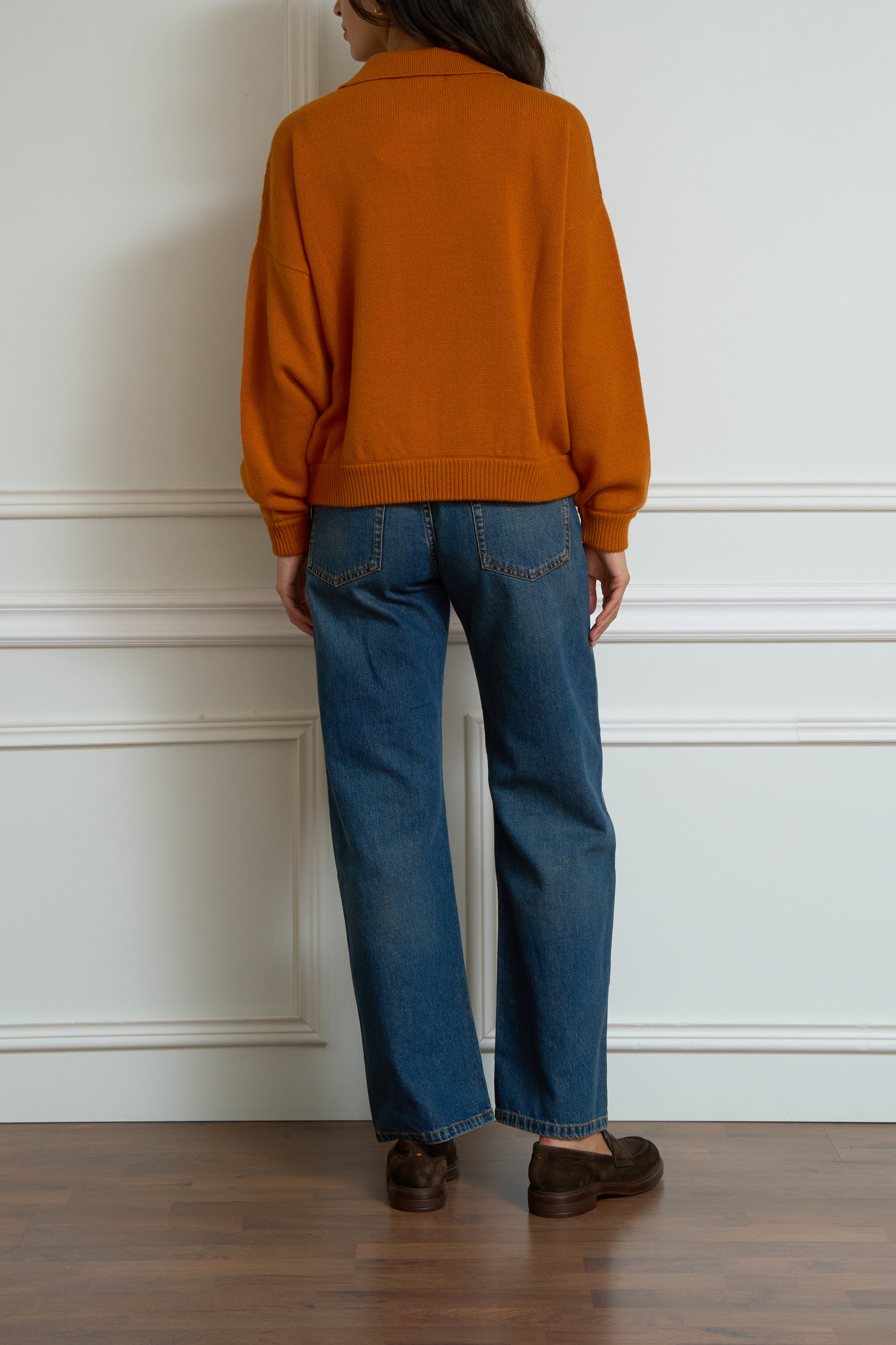 Strickpolo in orange